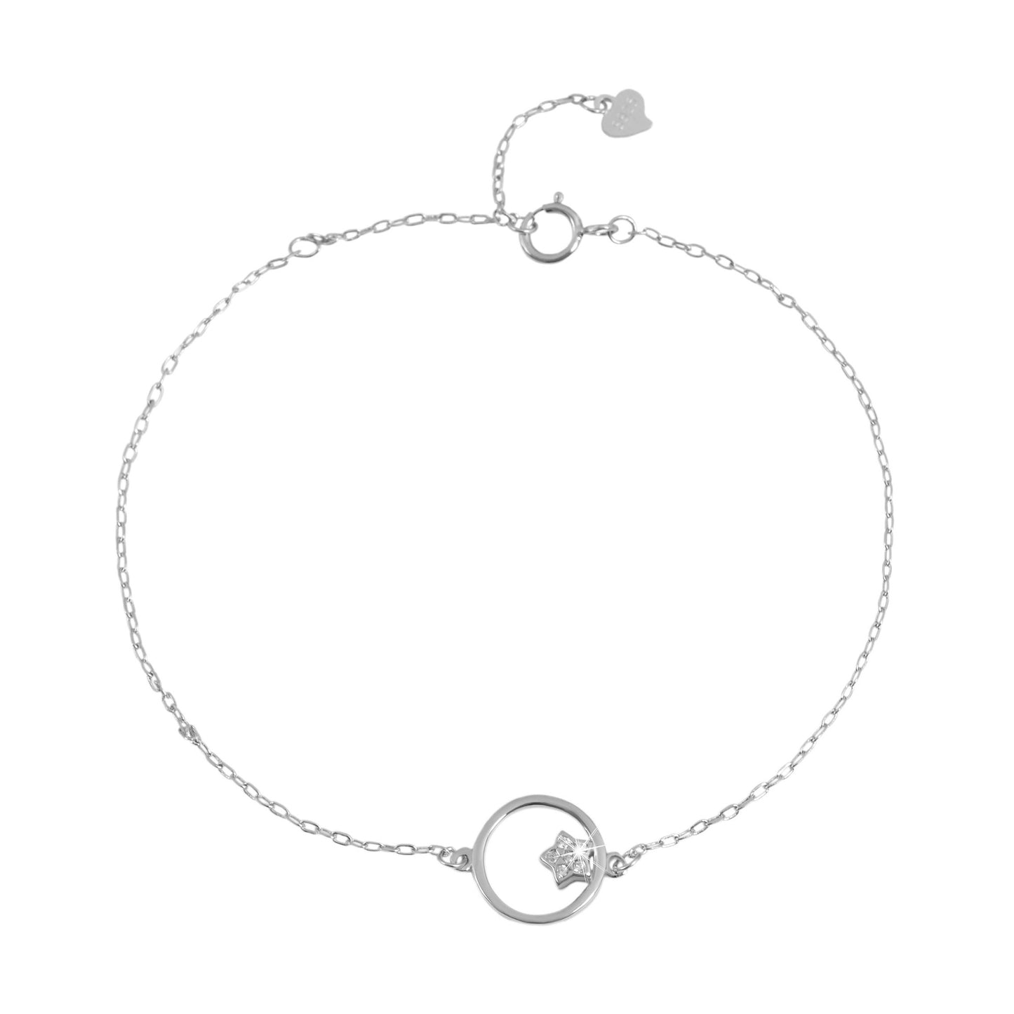 Damen Armband – Stern aus 925 Silber mit Zirkonia 17+3 cm