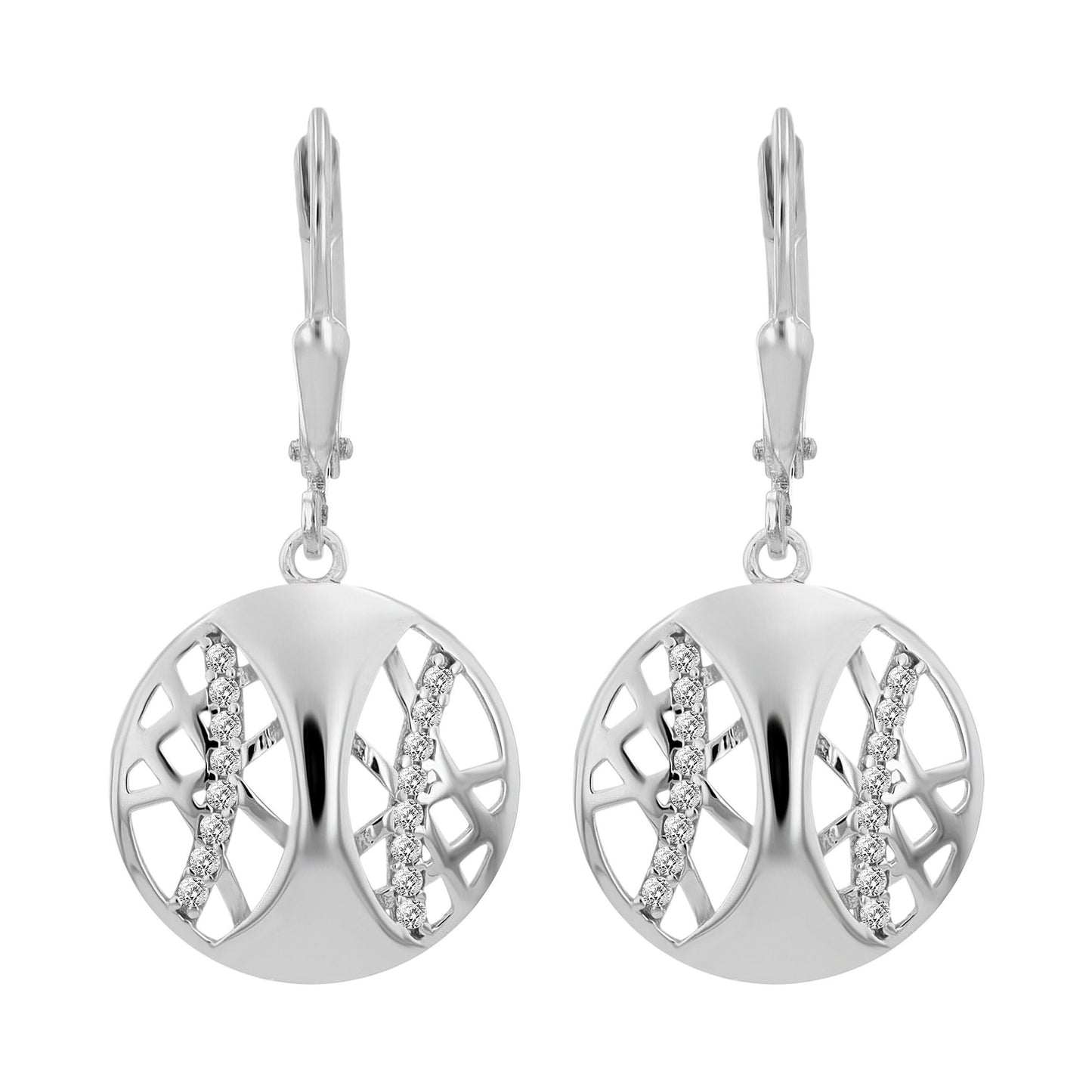 Damen Ohrringe – Ohrhänger aus 925 Silber mit Zirkonia