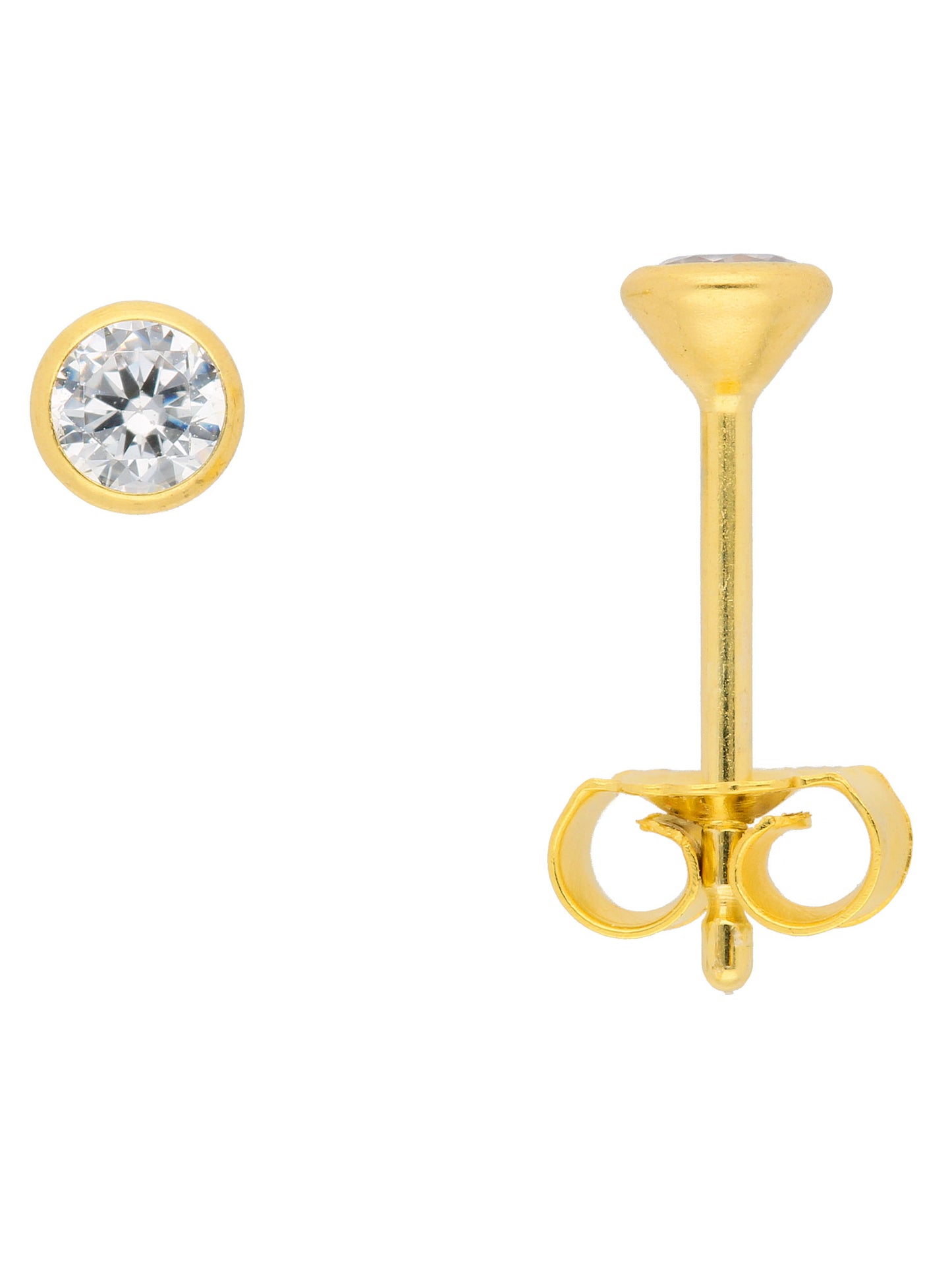 Adelia´s 585 Gold Ohrringe Ohrstecker mit Zirkonia Ø 3,5 mm