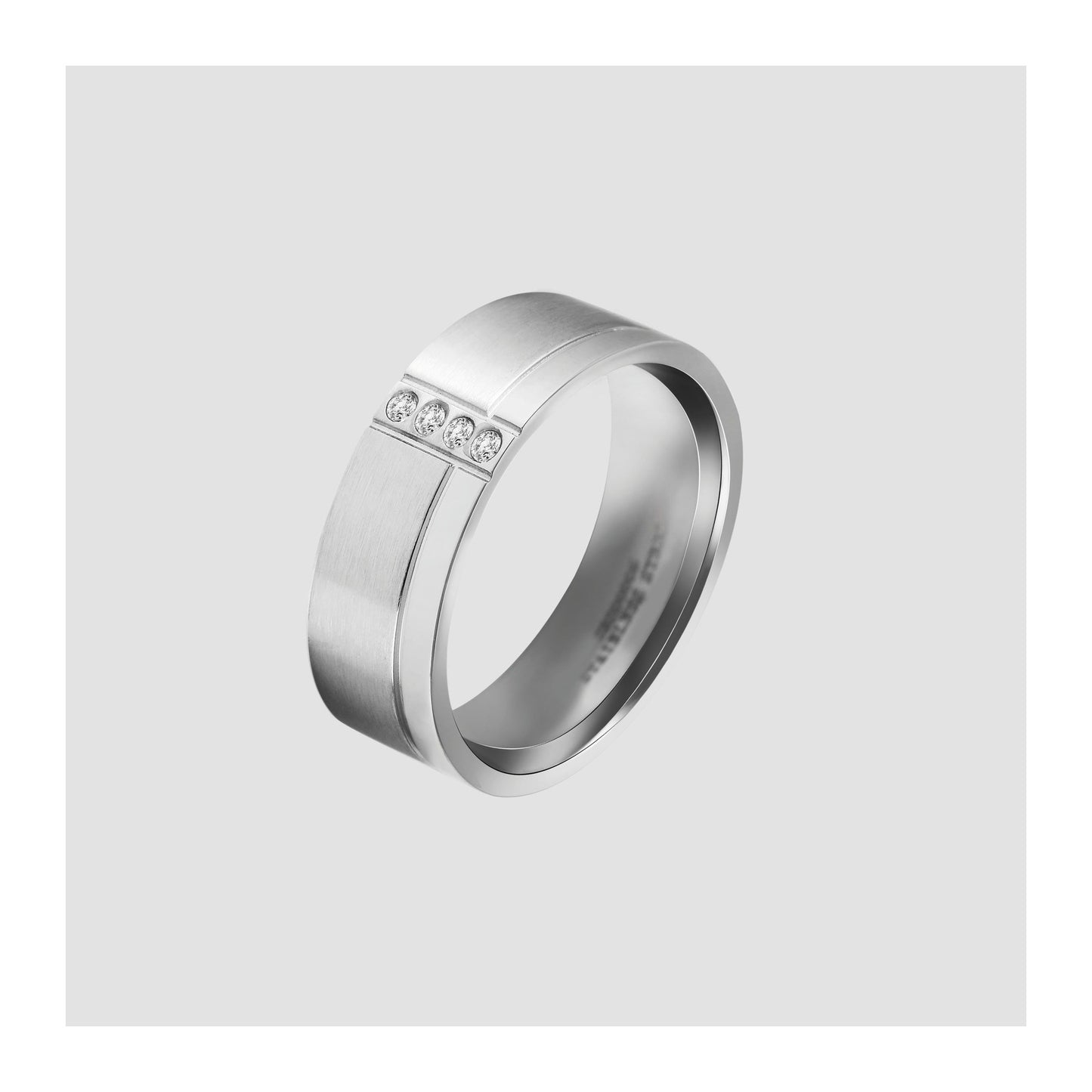 Damen Ring aus Edelstahl mit Strass Steinchen