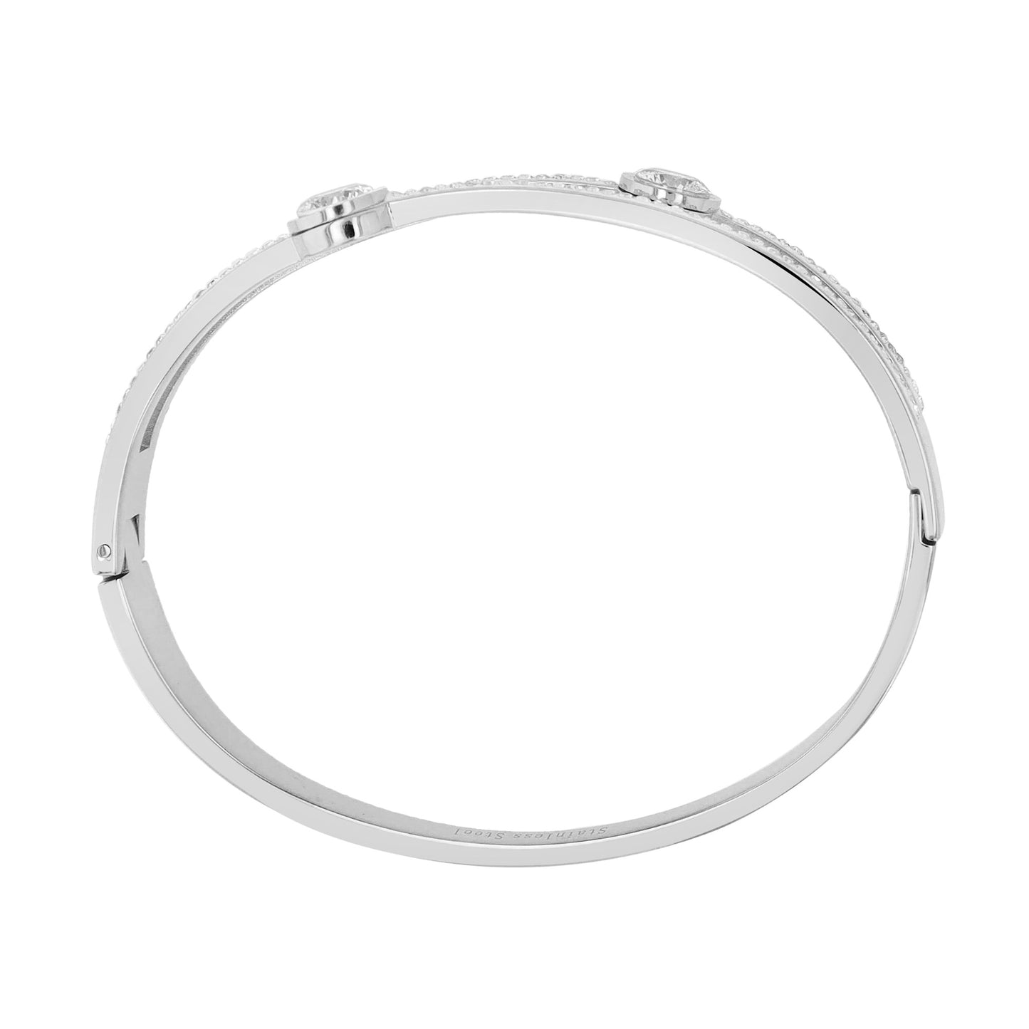 Damen Armband – Armreif aus Edelstahl mit Strass Steinchen Ø 6,0 cm cm