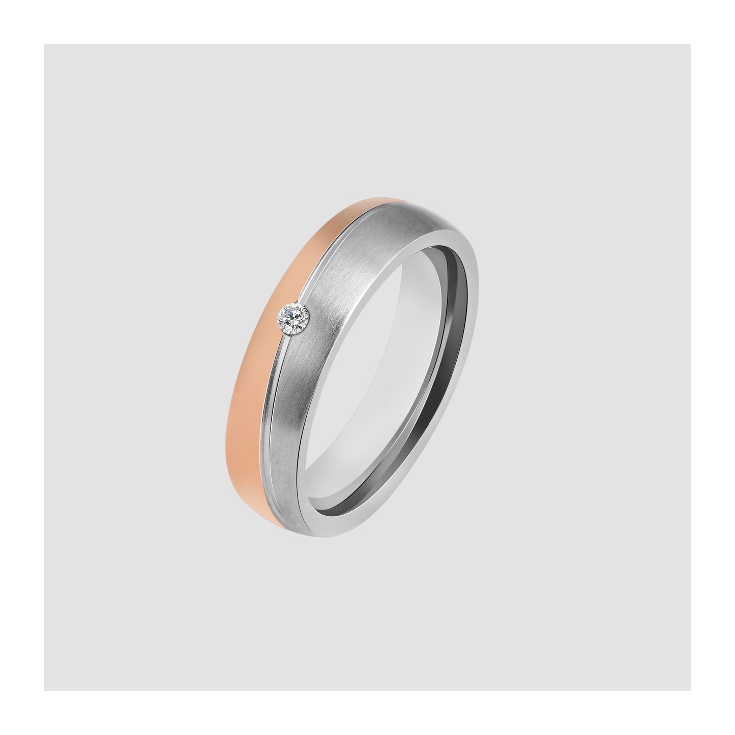 Damen Ring aus Edelstahl mit Strass Steinchen