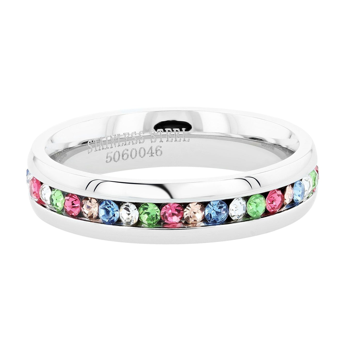 Damen Ring aus Edelstahl mit Strass Steinchen