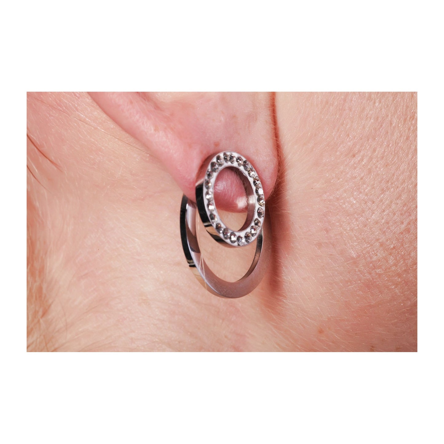 Damen Ohrringe – Ohrstecker aus Edelstahl mit Strass Steinchen