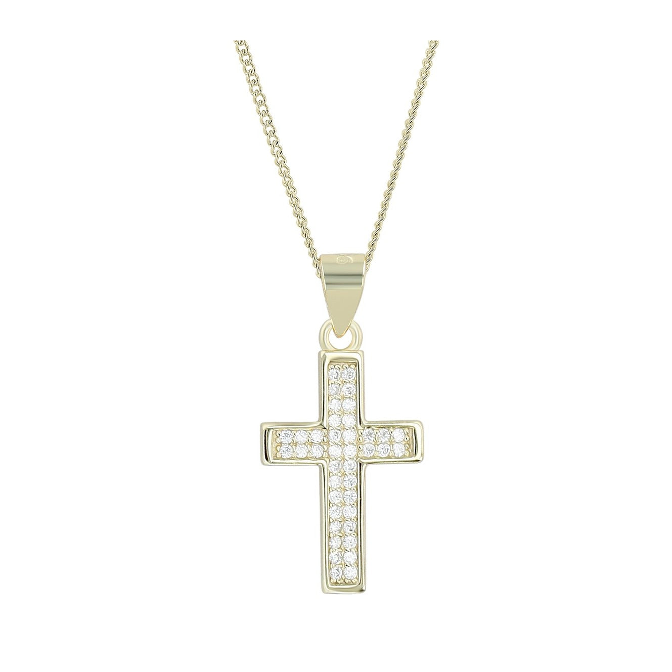 Damen Anhänger – Kreuz Kreuzanhänger aus 925 Silber mit Zirkonia