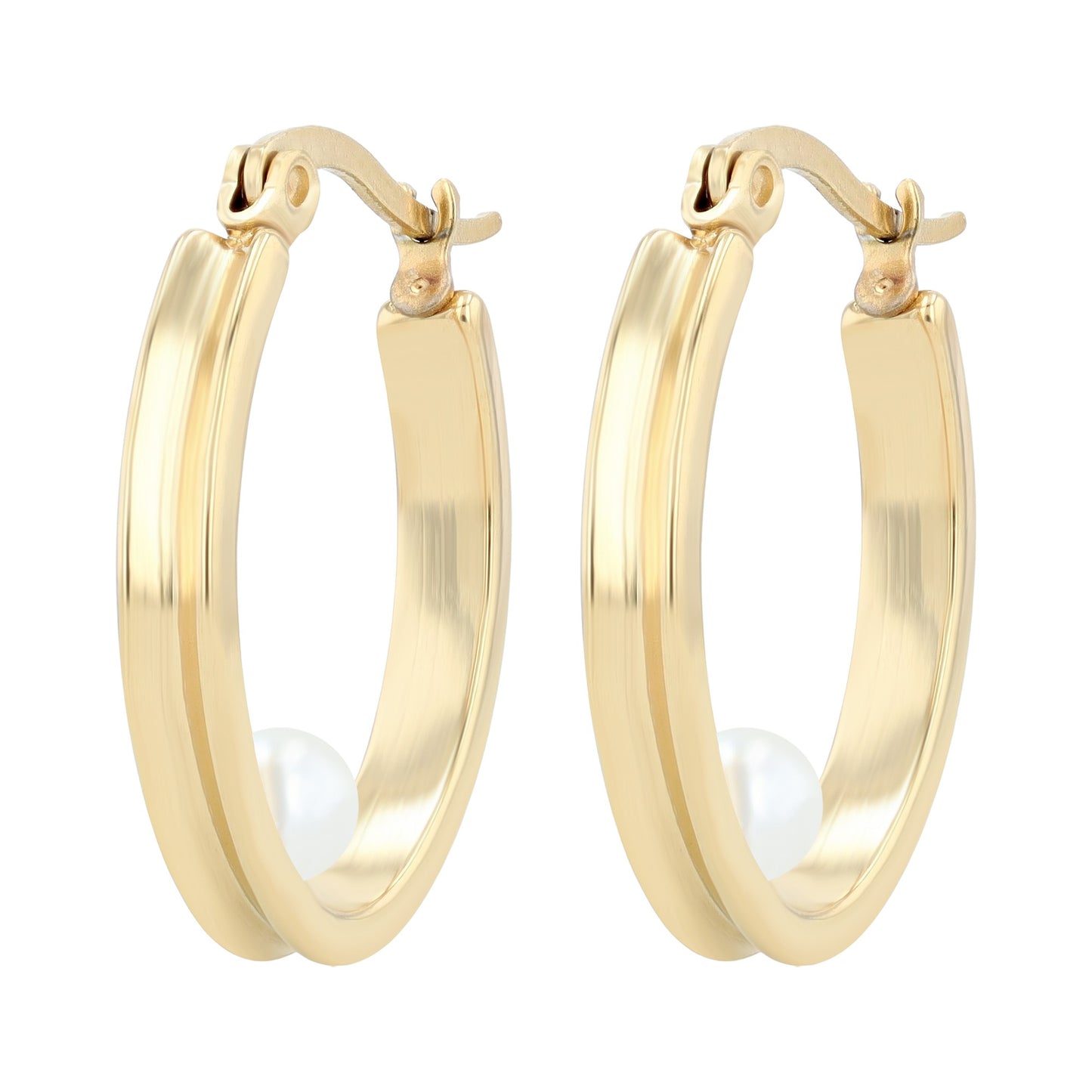 Damen Ohrringe aus Edelstahl mit Perle