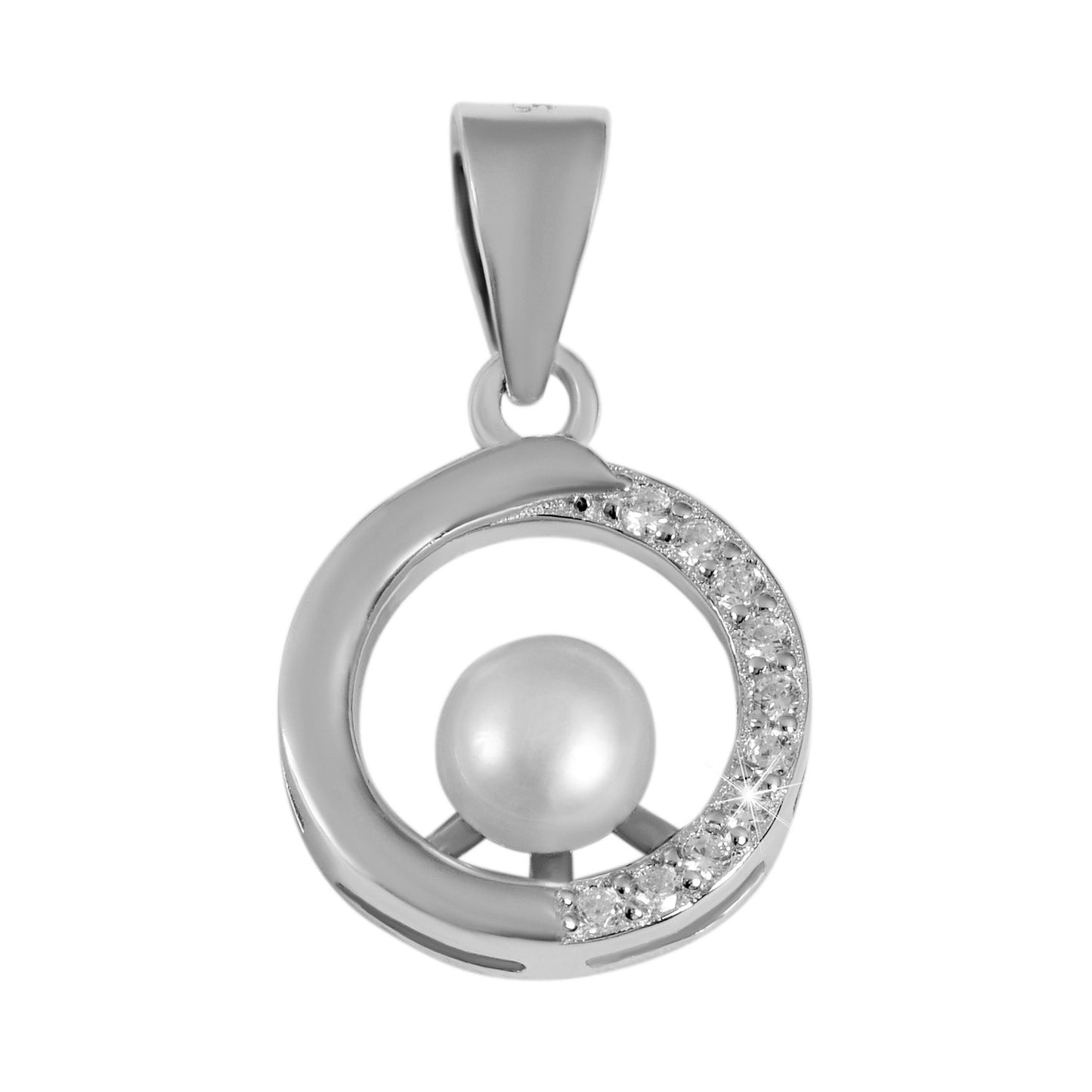 Damen Anhänger aus 925 Silber mit Perle