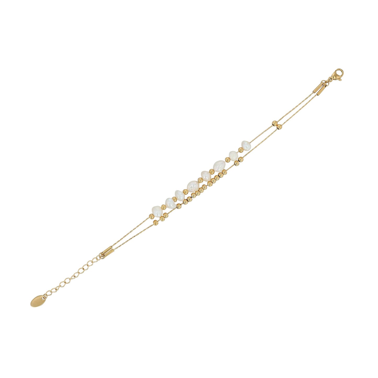 Damen Armband aus Edelstahl mit Süßwasserperle 17+5 cm