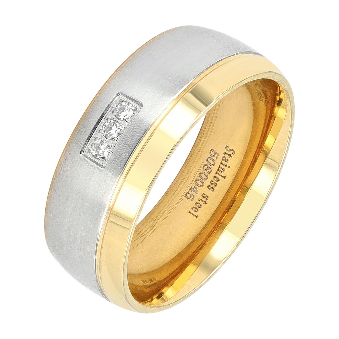 Damen Ring aus Edelstahl mit Strass Steinchen