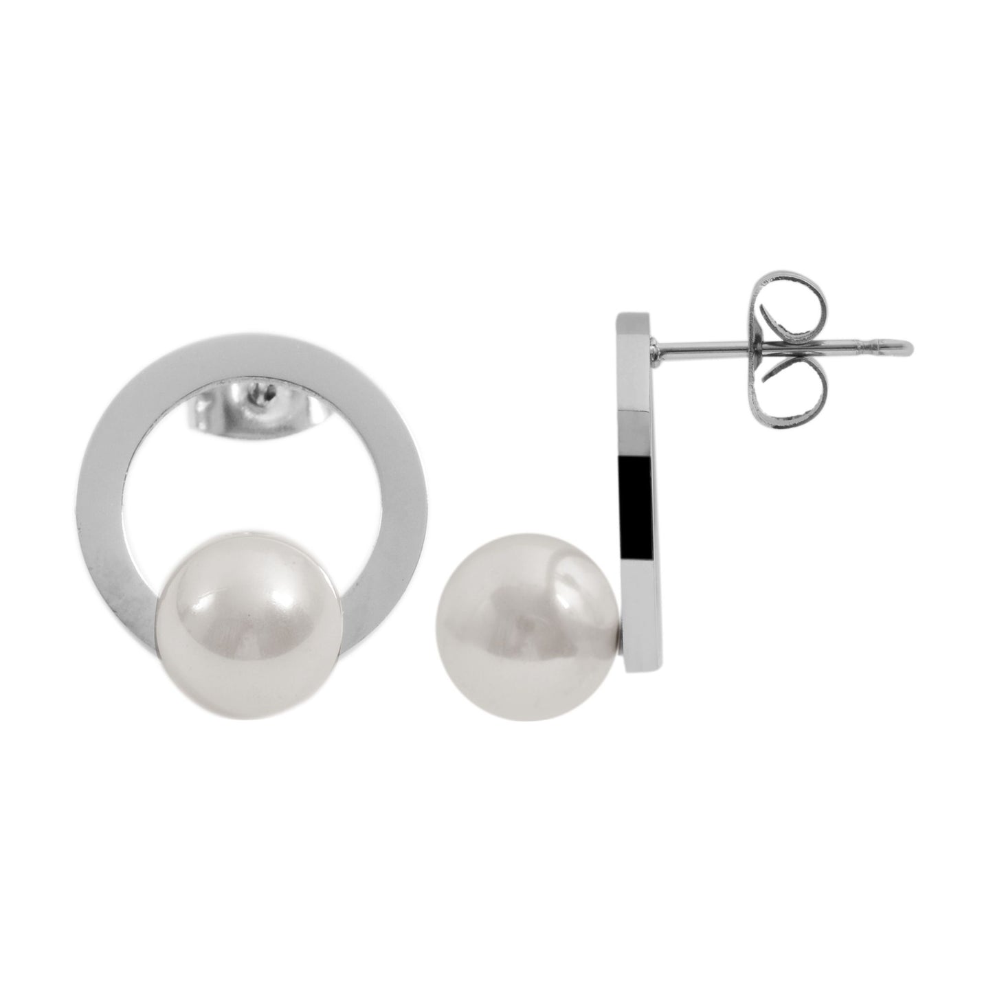 Damen Ohrringe – Ohrstecker aus Edelstahl mit Perle