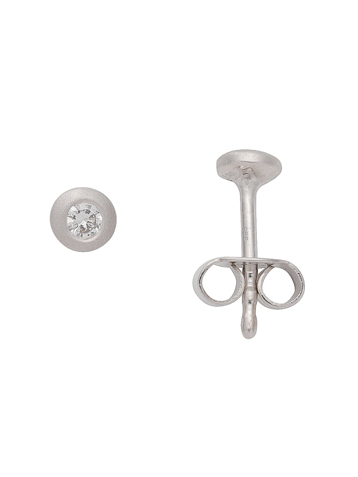 Adelia´s 585 Weißgold Ohrringe Ohrstecker mit Diamant Brillant Ø 4,2 mm