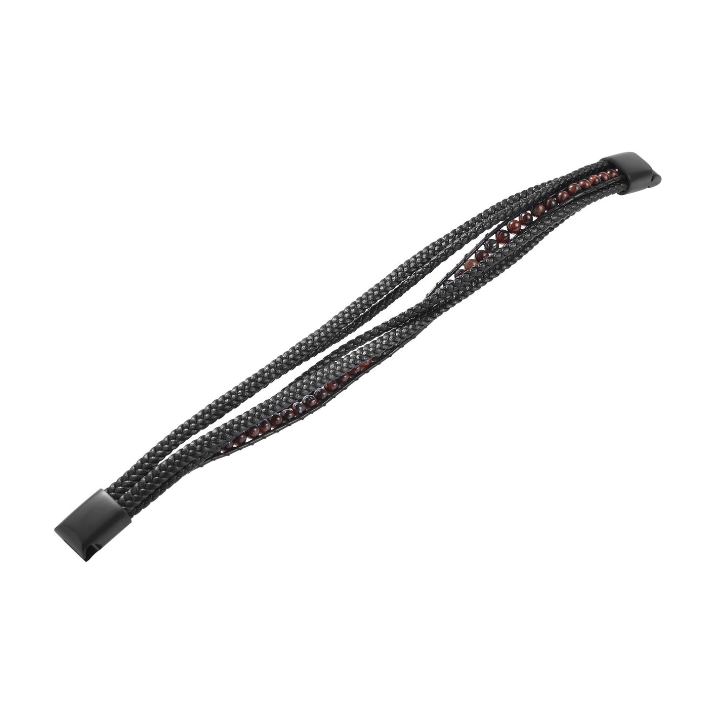 Unisex Armband – Lederarmband aus Leder mit Tigerauge 23 cm