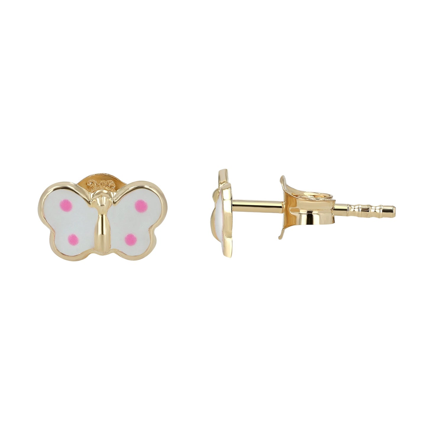 Mädchen Ohrringe – Ohrstecker aus 333 Gold mit Emaille