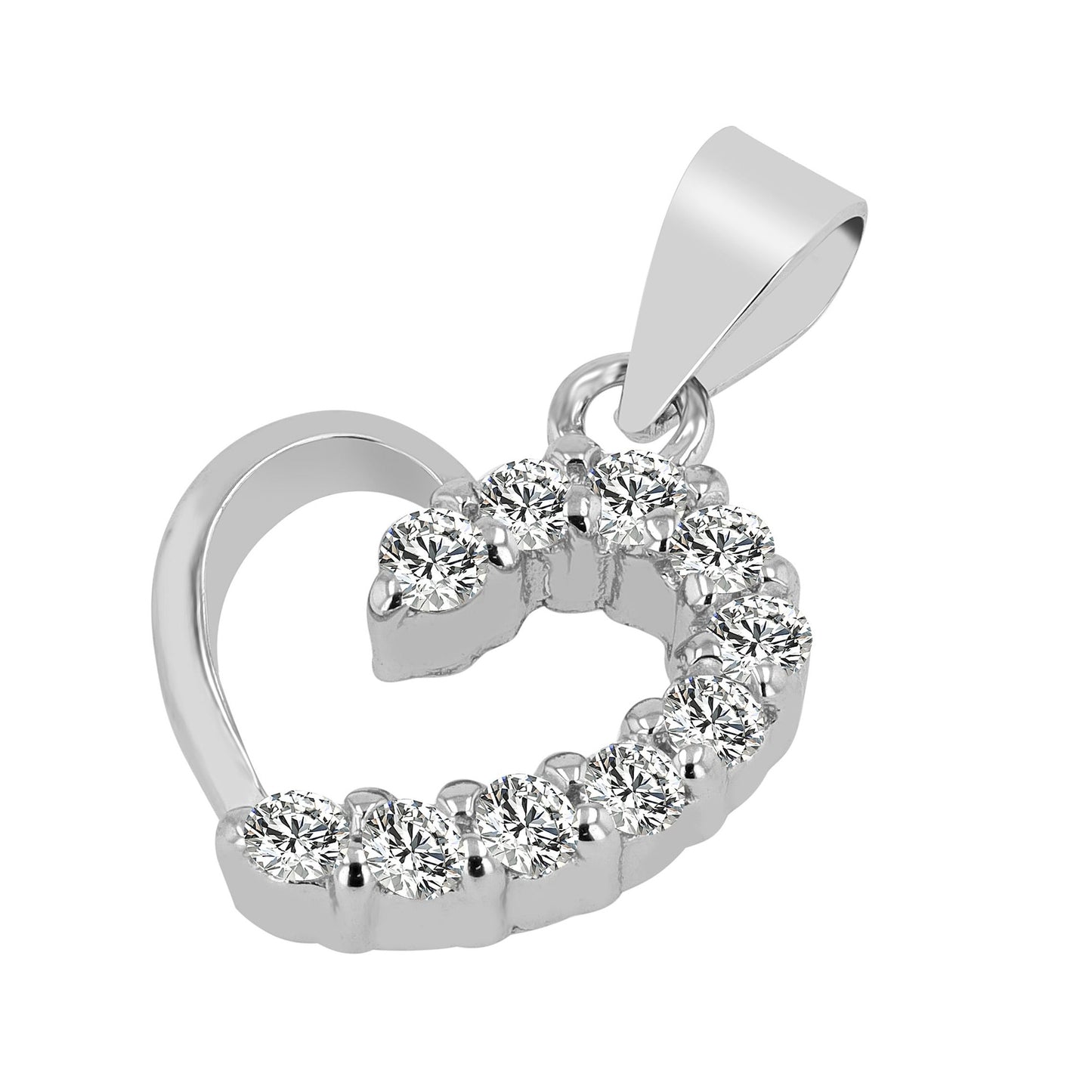 Damen Anhänger – Herzanhänger aus 925 Silber mit Zirkonia