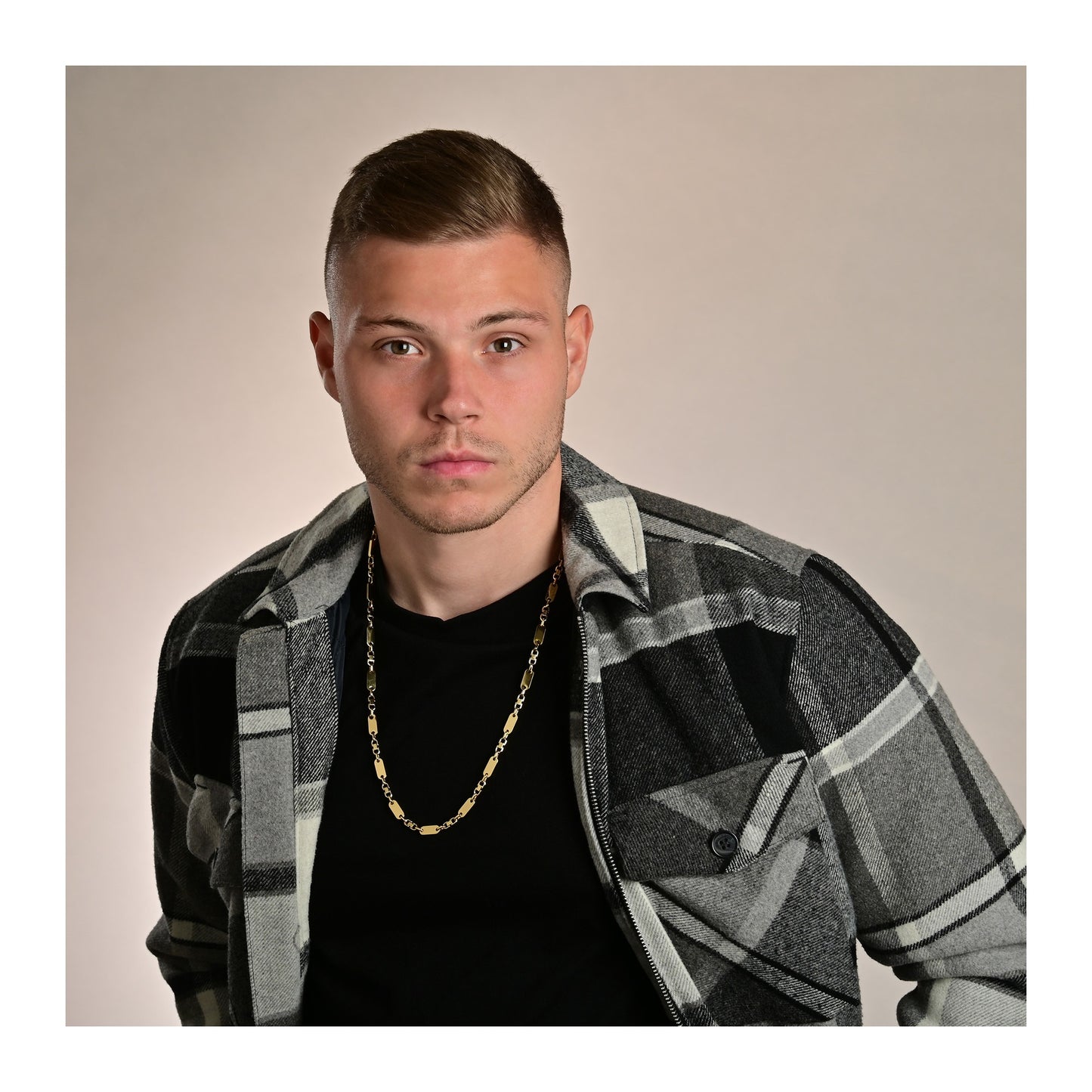 Unisex Halskette – Plattenkette aus Edelstahl 55 cm