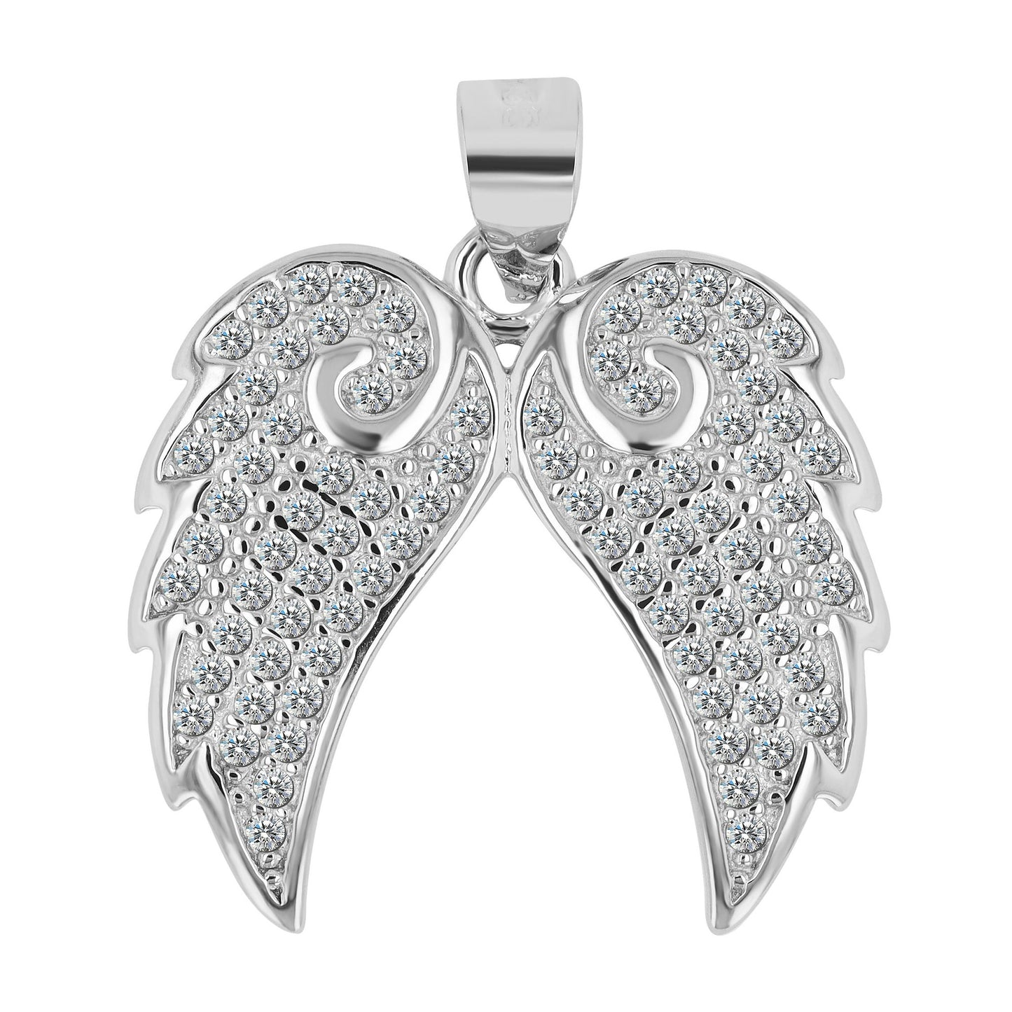Damen Anhänger – Flügel Anhänger aus 925 Silber mit Zirkonia