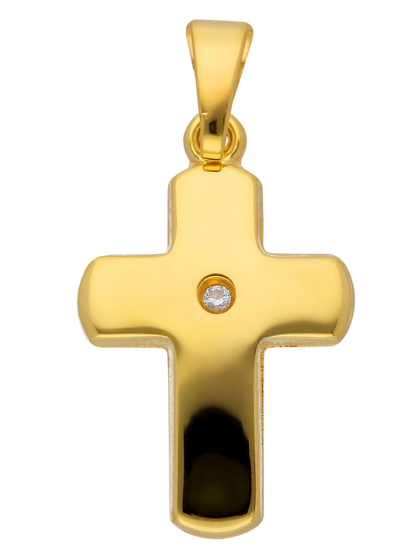 Adelia´s 585 Gold Kreuz Anhänger mit Diamant