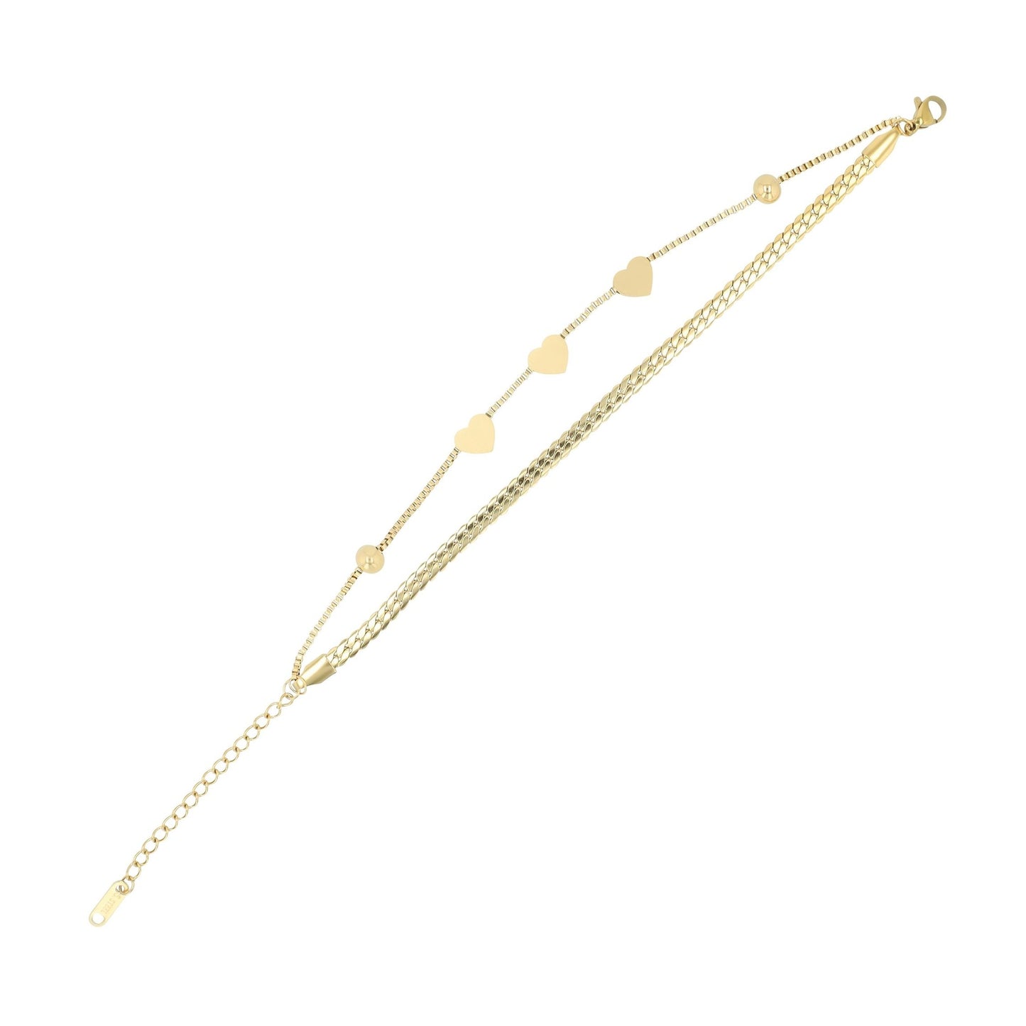 Damen Armband – Herz aus Edelstahl 17+5 cm