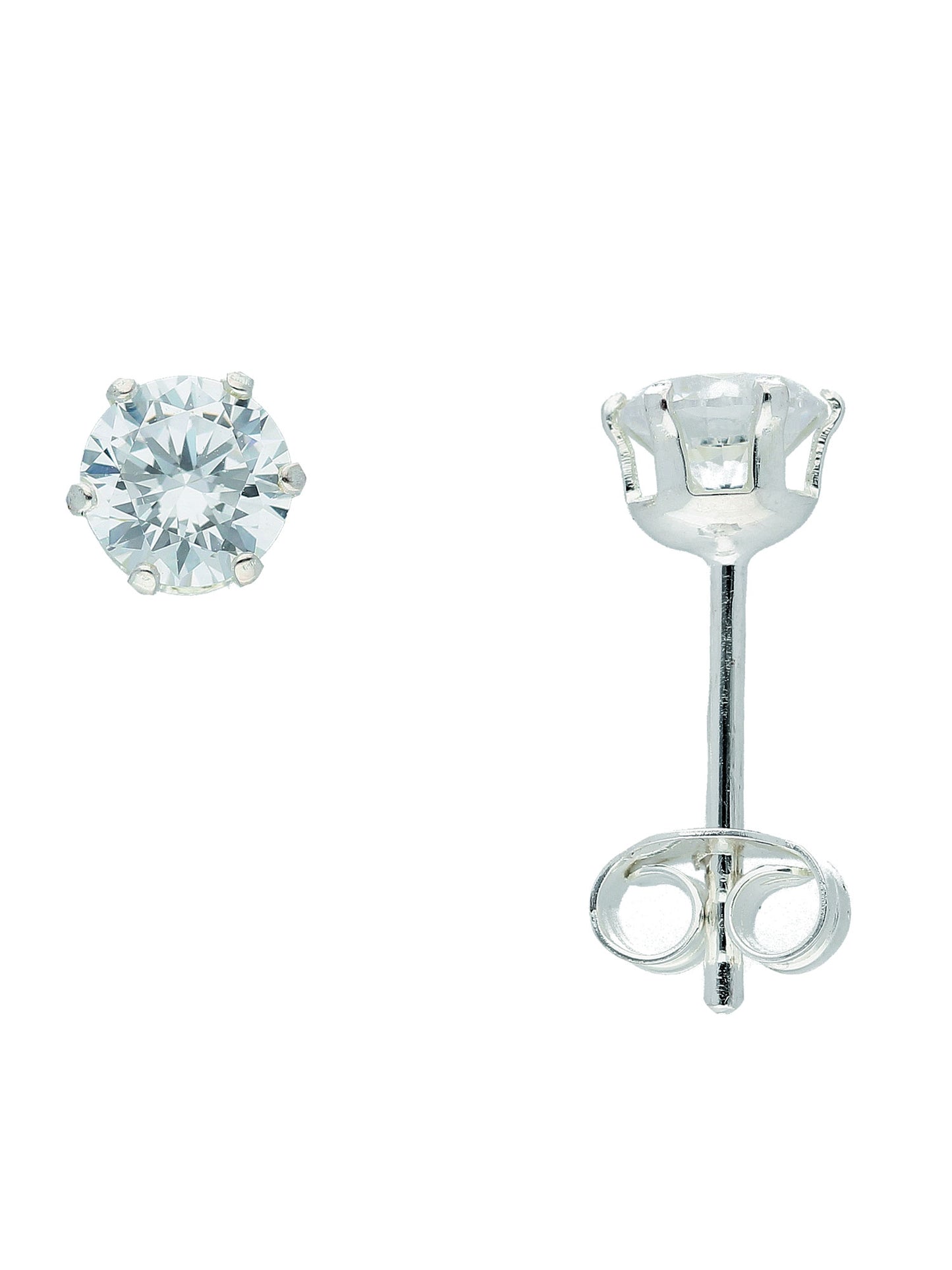 Adelia´s 925 Silber Ohrringe Ohrstecker mit Zirkonia Ø 5 mm