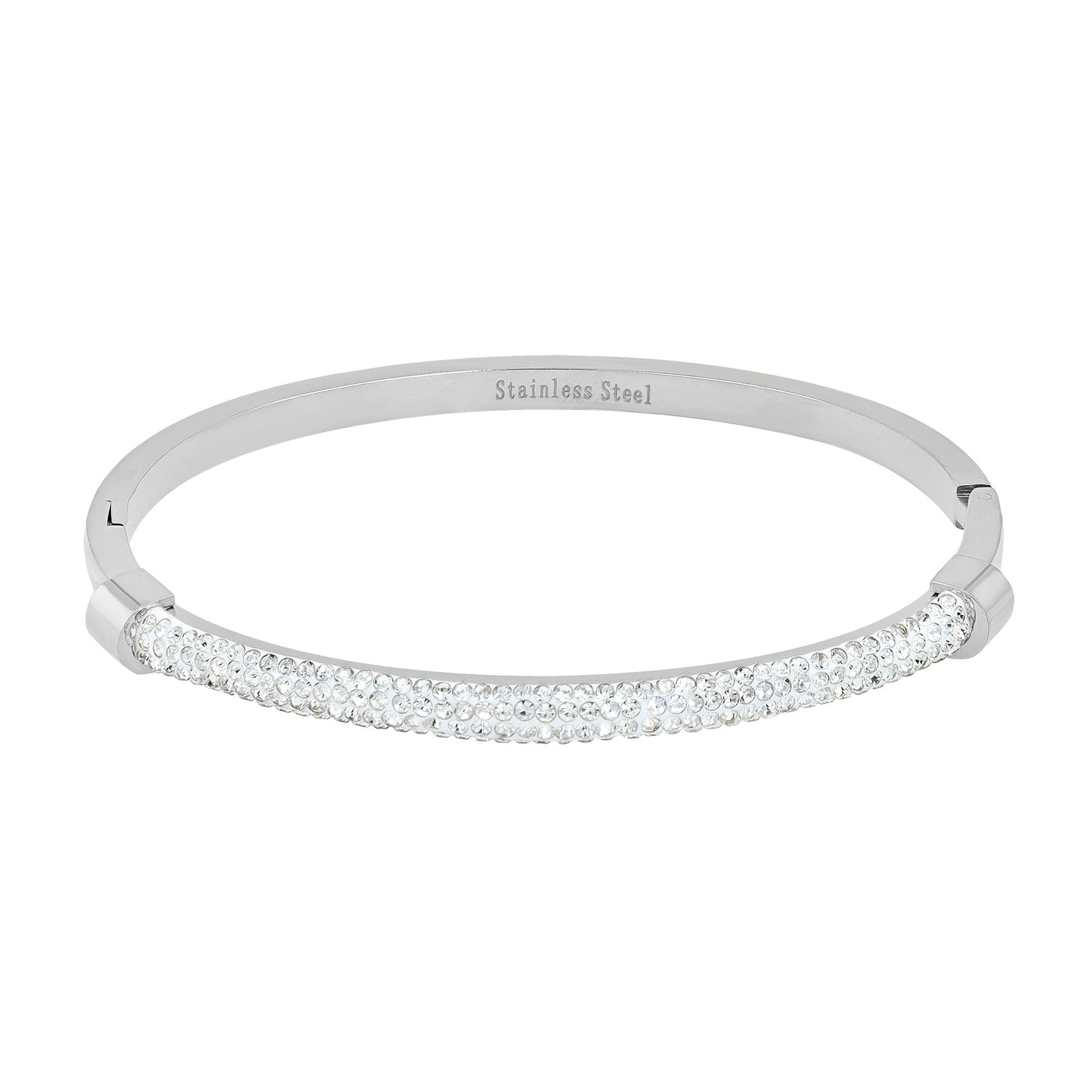 Damen Armband – Armreif aus Edelstahl mit Strass Steinchen Ø 6,0 cm cm
