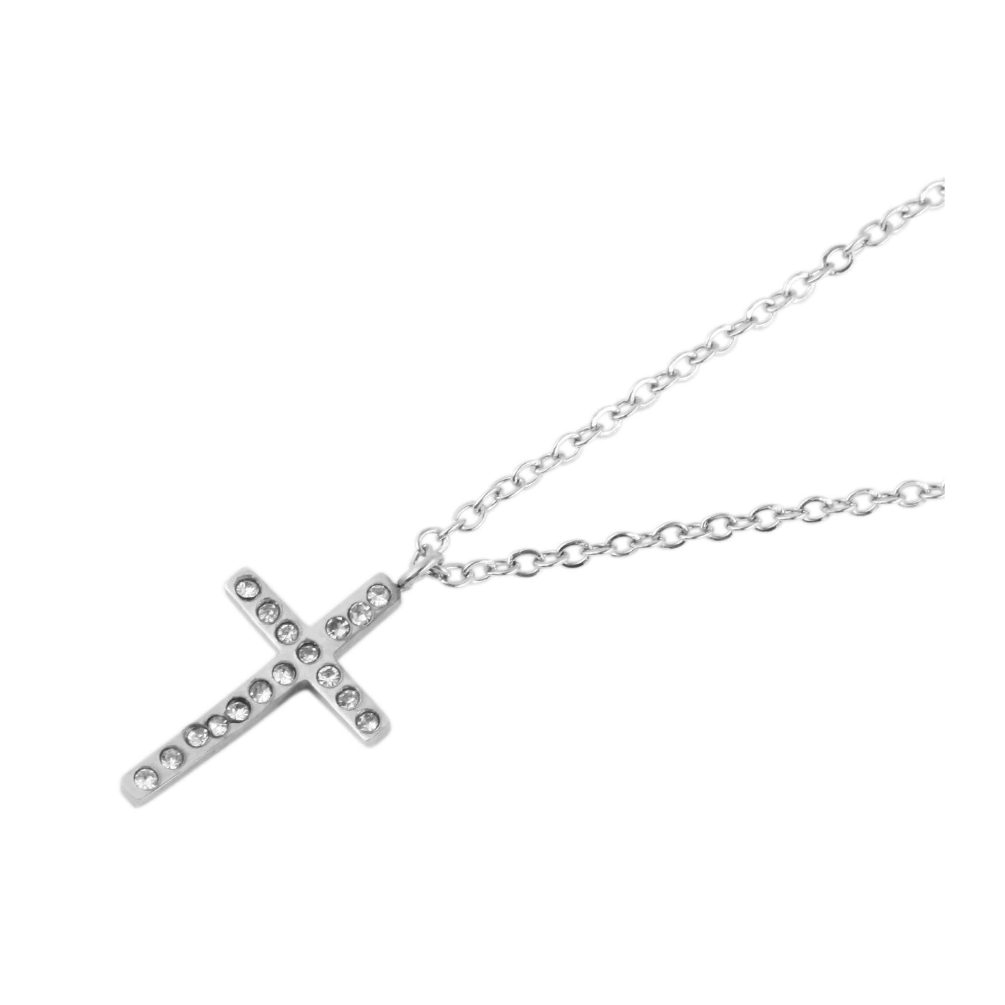 Damen Halskette mit Anhänger – Kreuz aus Edelstahl