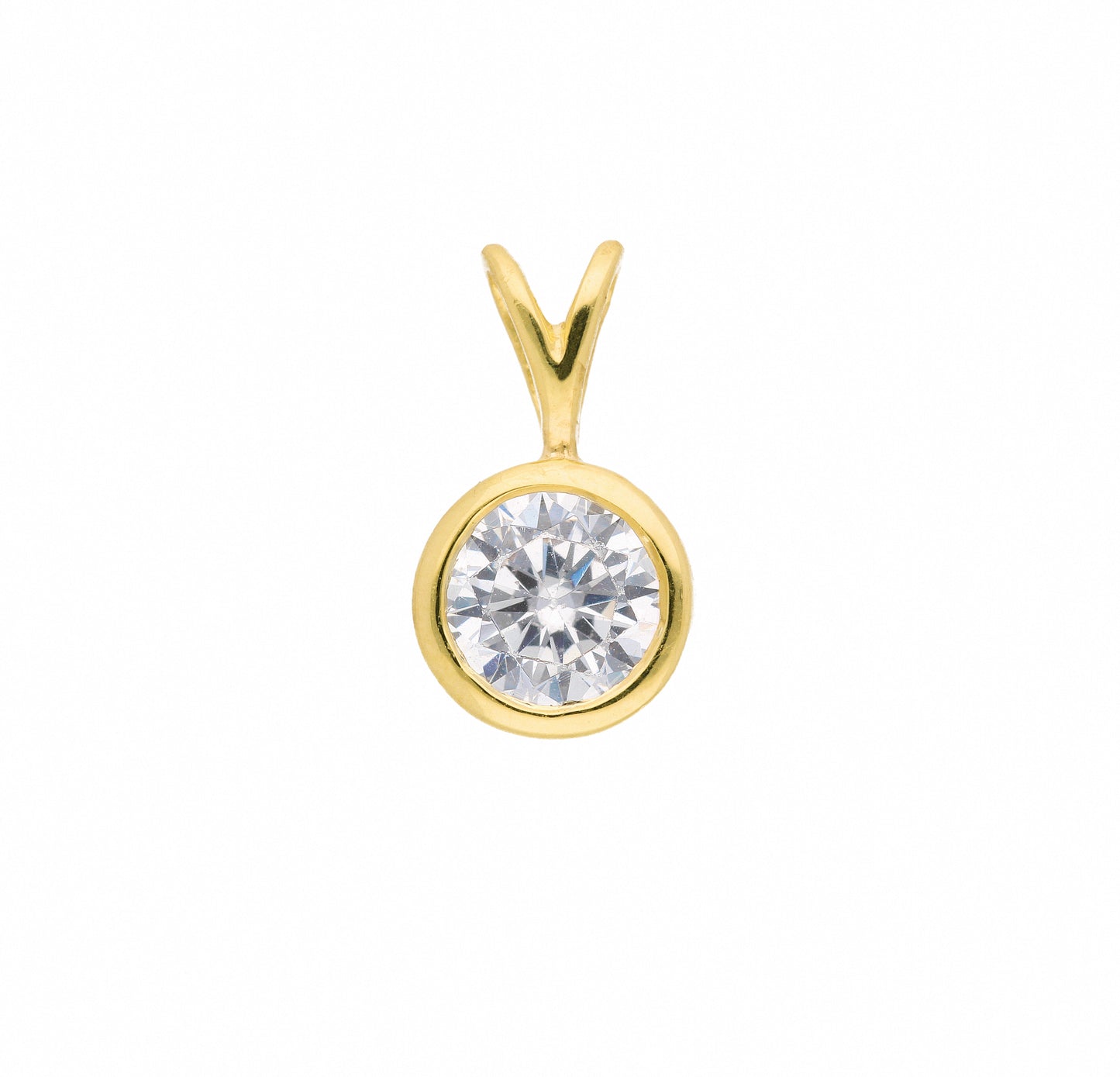 Adelia´s 585 Gold Anhänger mit Zirkonia Ø 6 mm