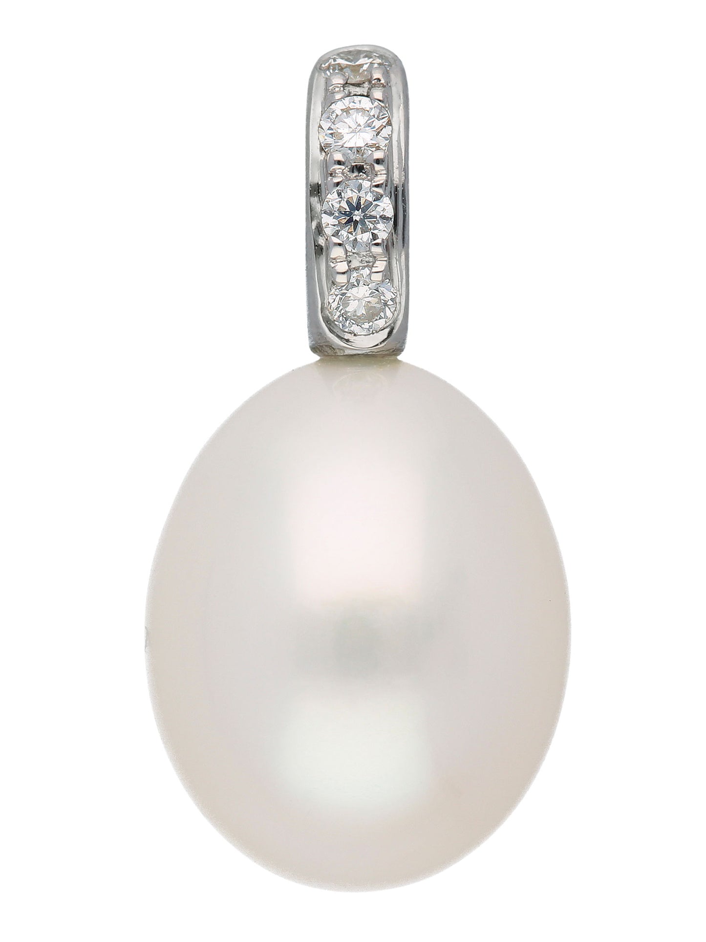 Adelia´s 585 Weißgold Anhänger mit Diamant und Süßwasserperle