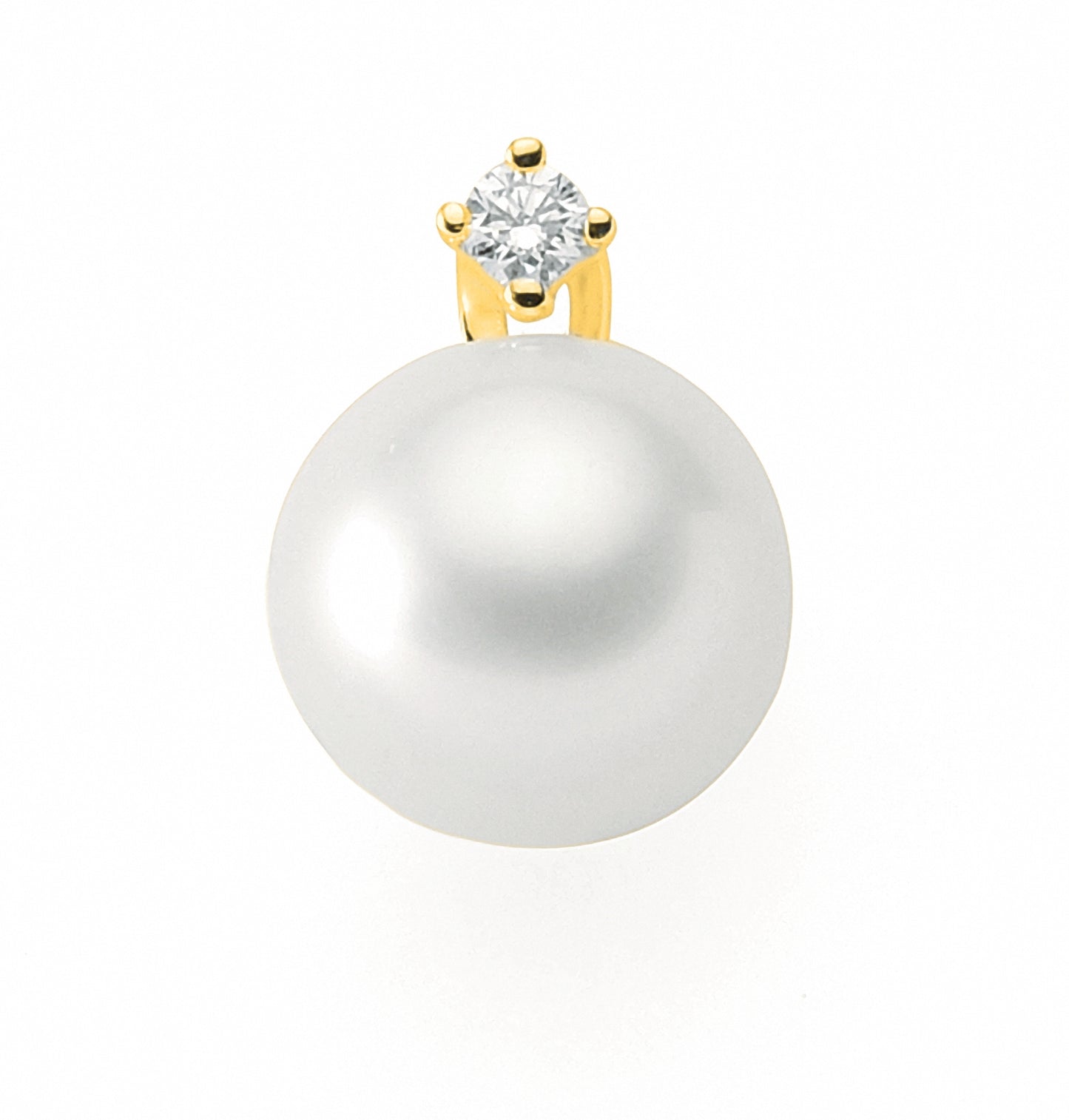 Adelia´s 585 Gold Anhänger mit Diamant und Süßwasserperle Ø 9,2 mm
