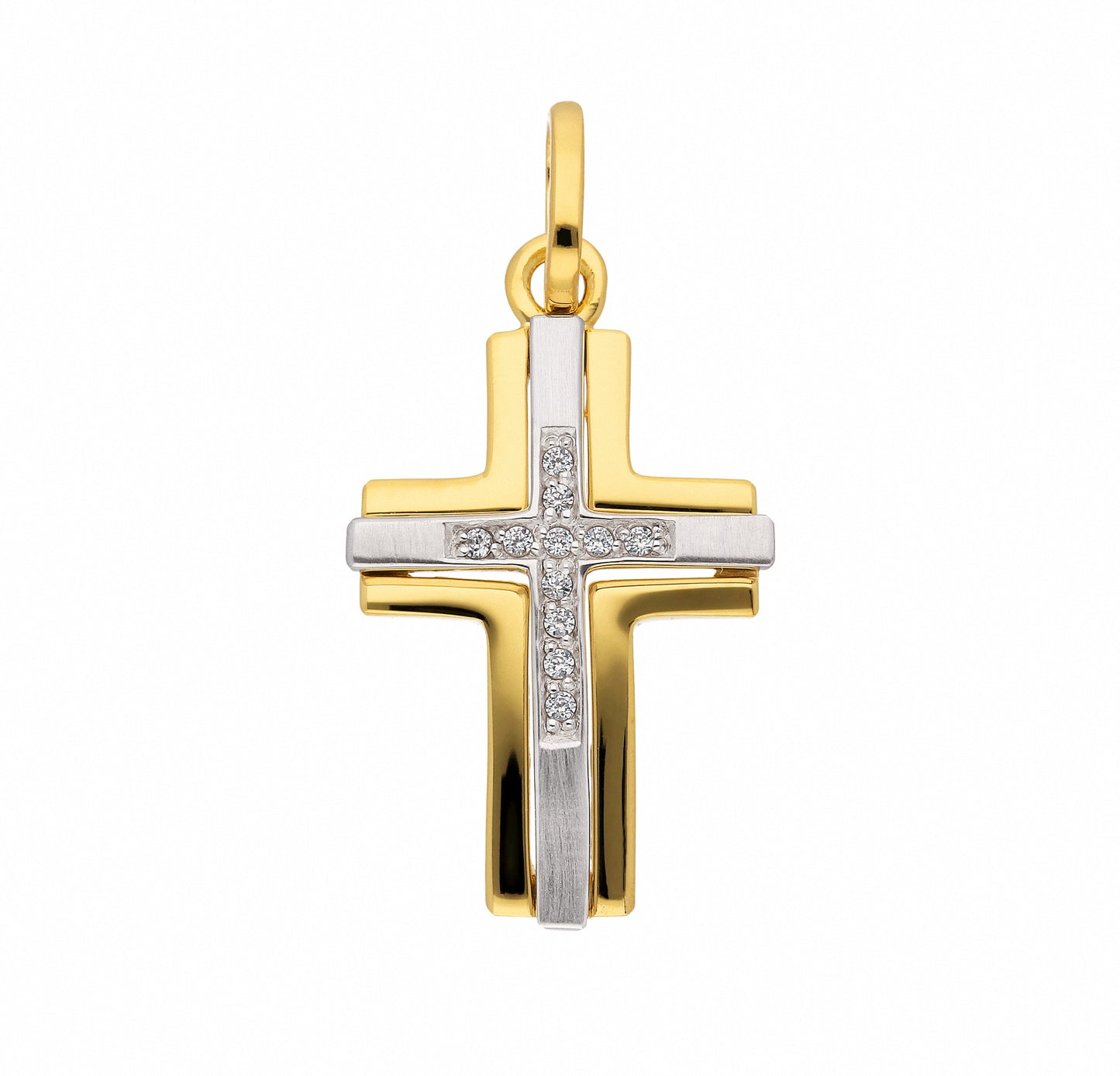 Adelia´s 333 Gold Kreuz Anhänger mit Zirkonia
