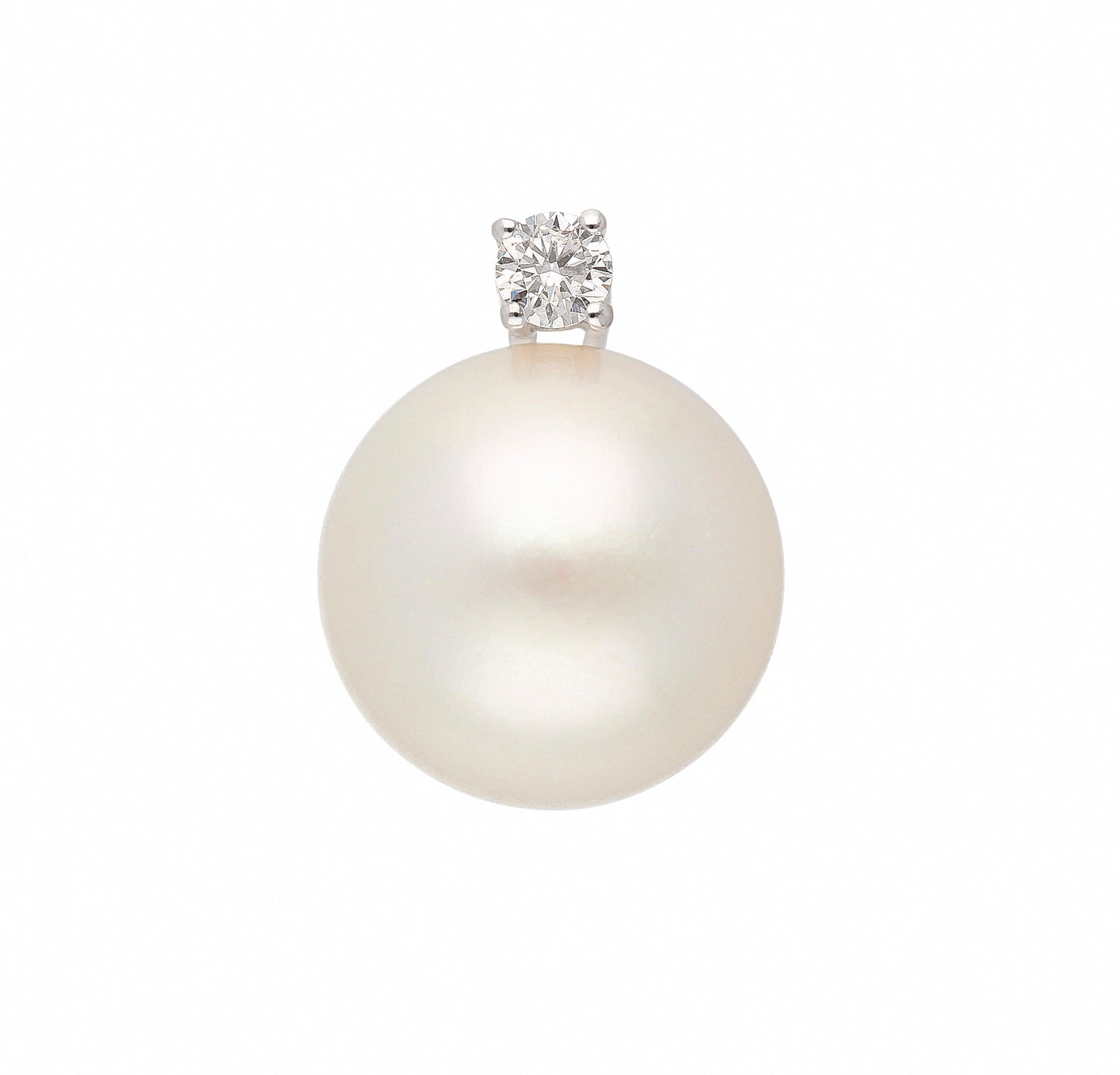 Adelia´s 585 Weißgold Anhänger mit Diamant und Süßwasserperle