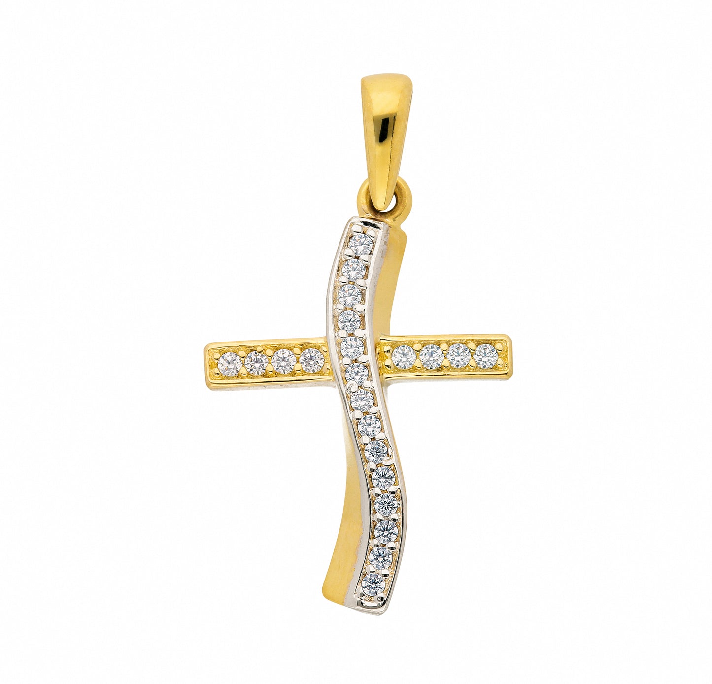 Adelia´s 333 Gold Kreuz Anhänger mit Zirkonia