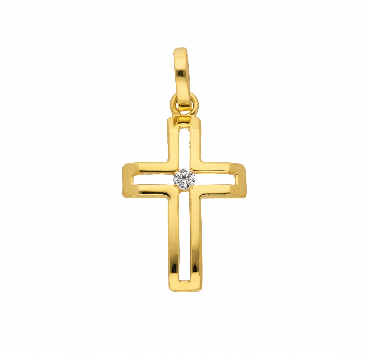 Adelia´s 333 Gold Kreuz Anhänger mit Zirkonia