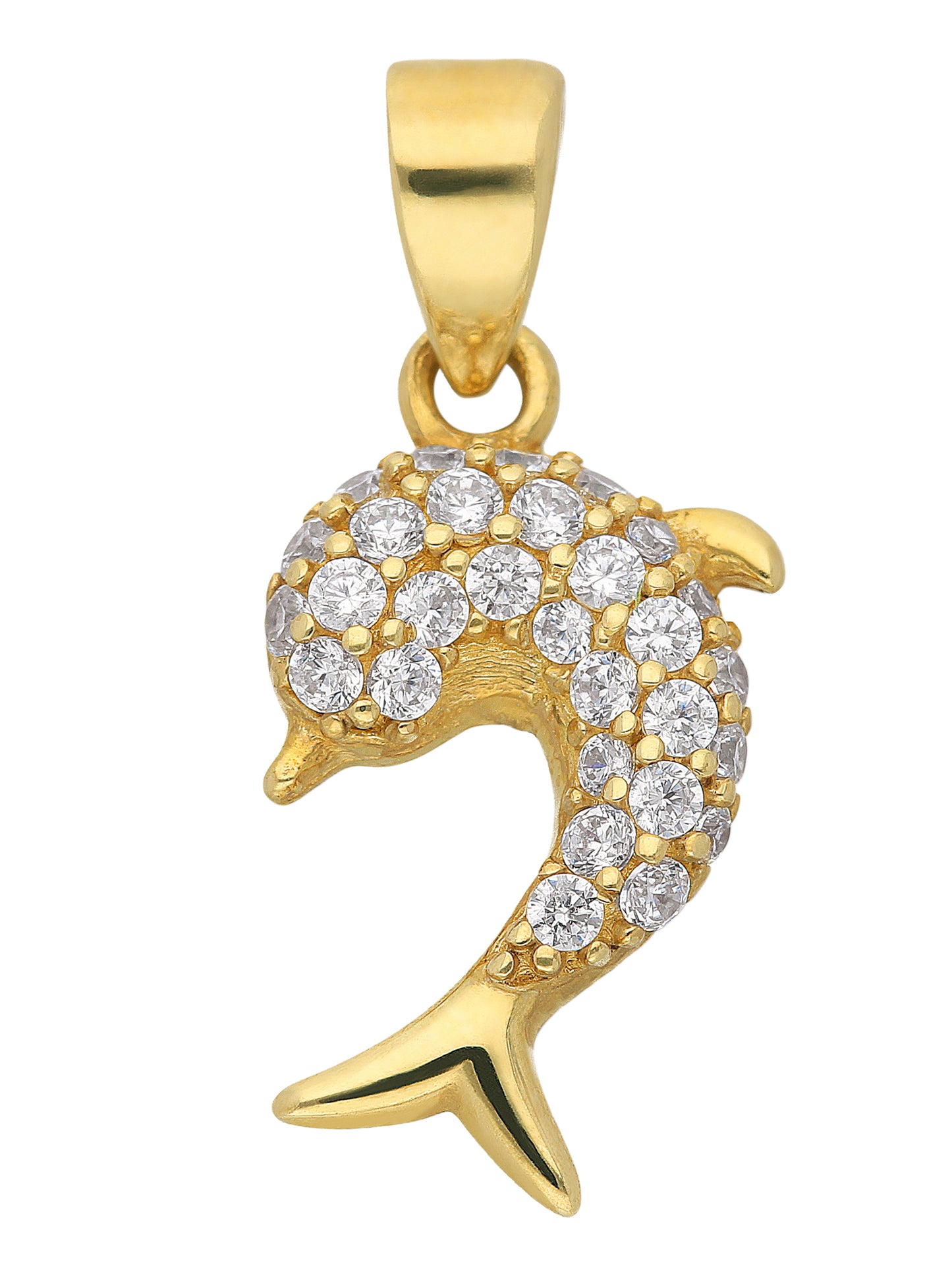 Adelia´s 333 Gold Anhänger Delphin mit Zirkonia