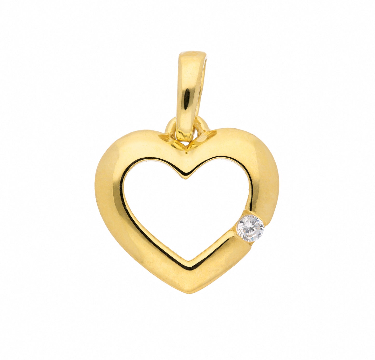 Adelia´s 333 Gold Anhänger Herz mit Zirkonia