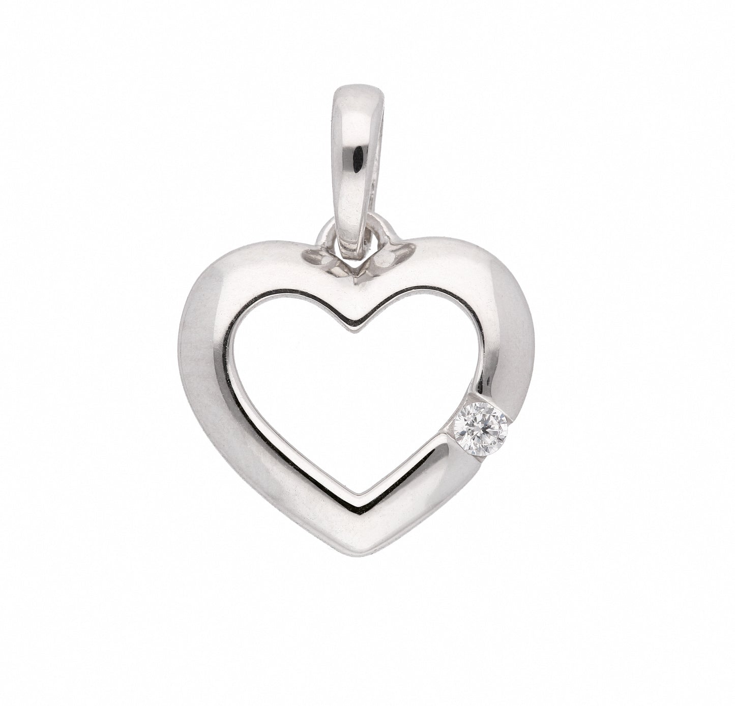 Adelia´s 333 Weißgold Anhänger Herz mit Zirkonia