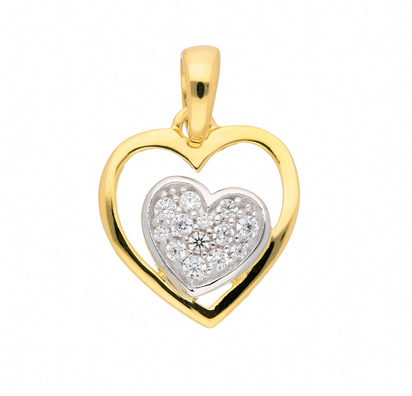 Adelia´s 333 Gold Anhänger Herz mit Zirkonia