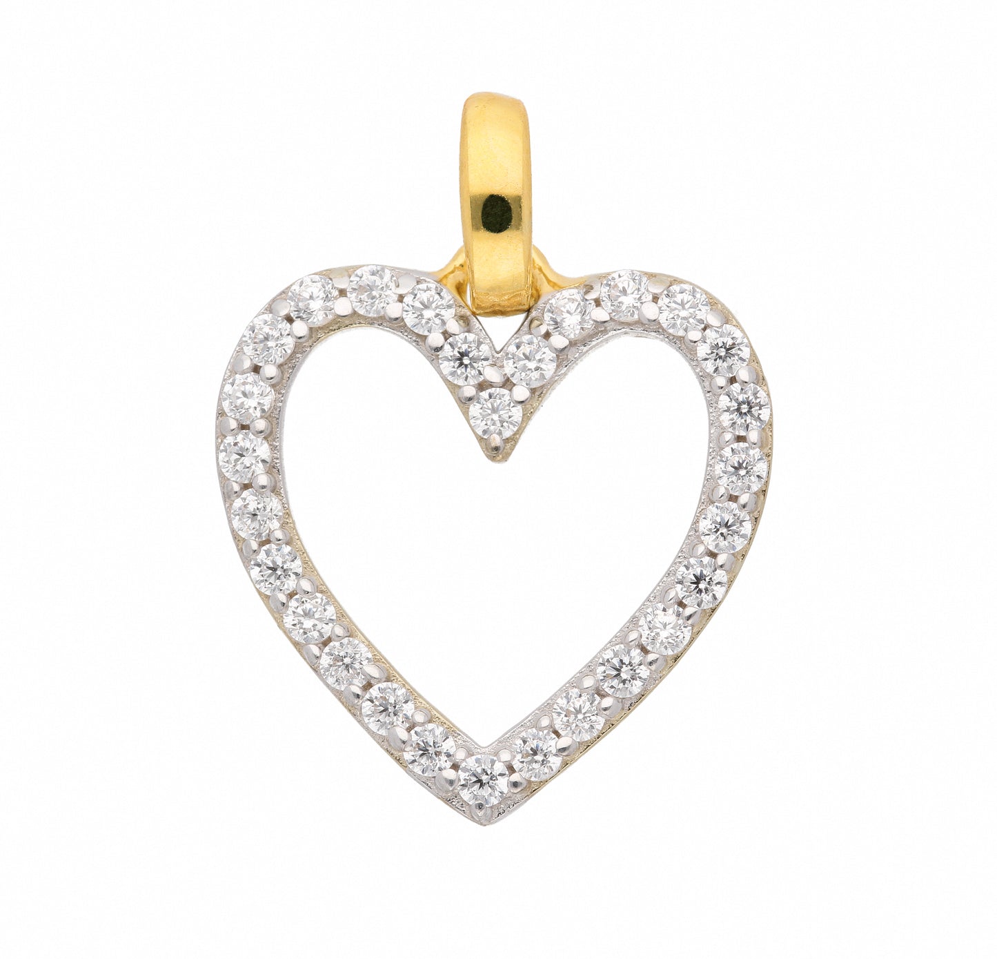 Adelia´s 333 Gold Anhänger Herz mit Zirkonia