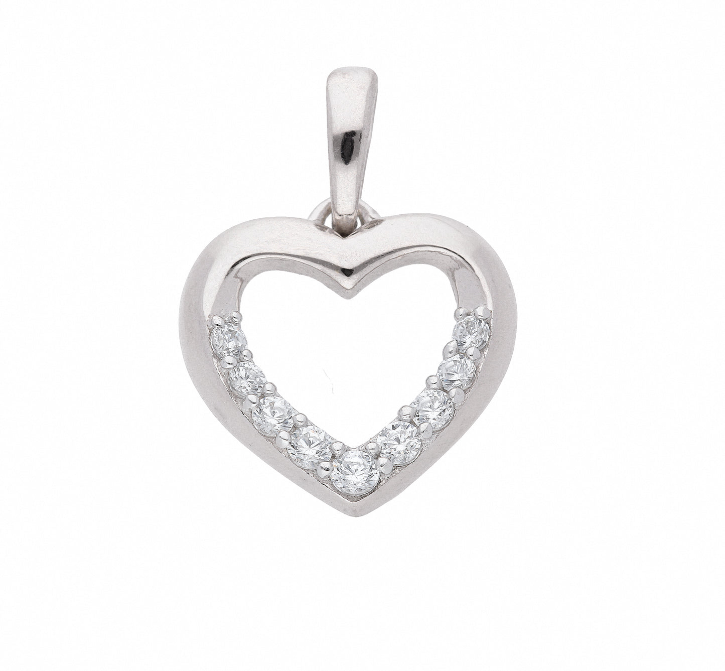 Adelia´s 333 Weißgold Anhänger Herz mit Zirkonia