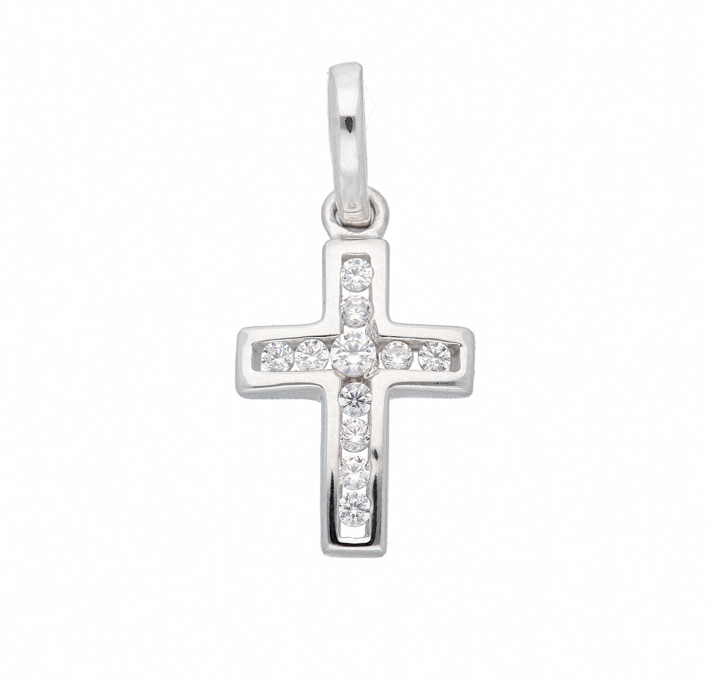 Adelia´s 333 Weißgold Kreuz Anhänger mit Zirkonia