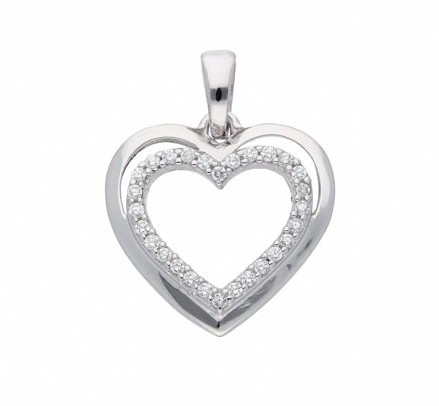 Adelia´s 333 Weißgold Anhänger Herz mit Zirkonia