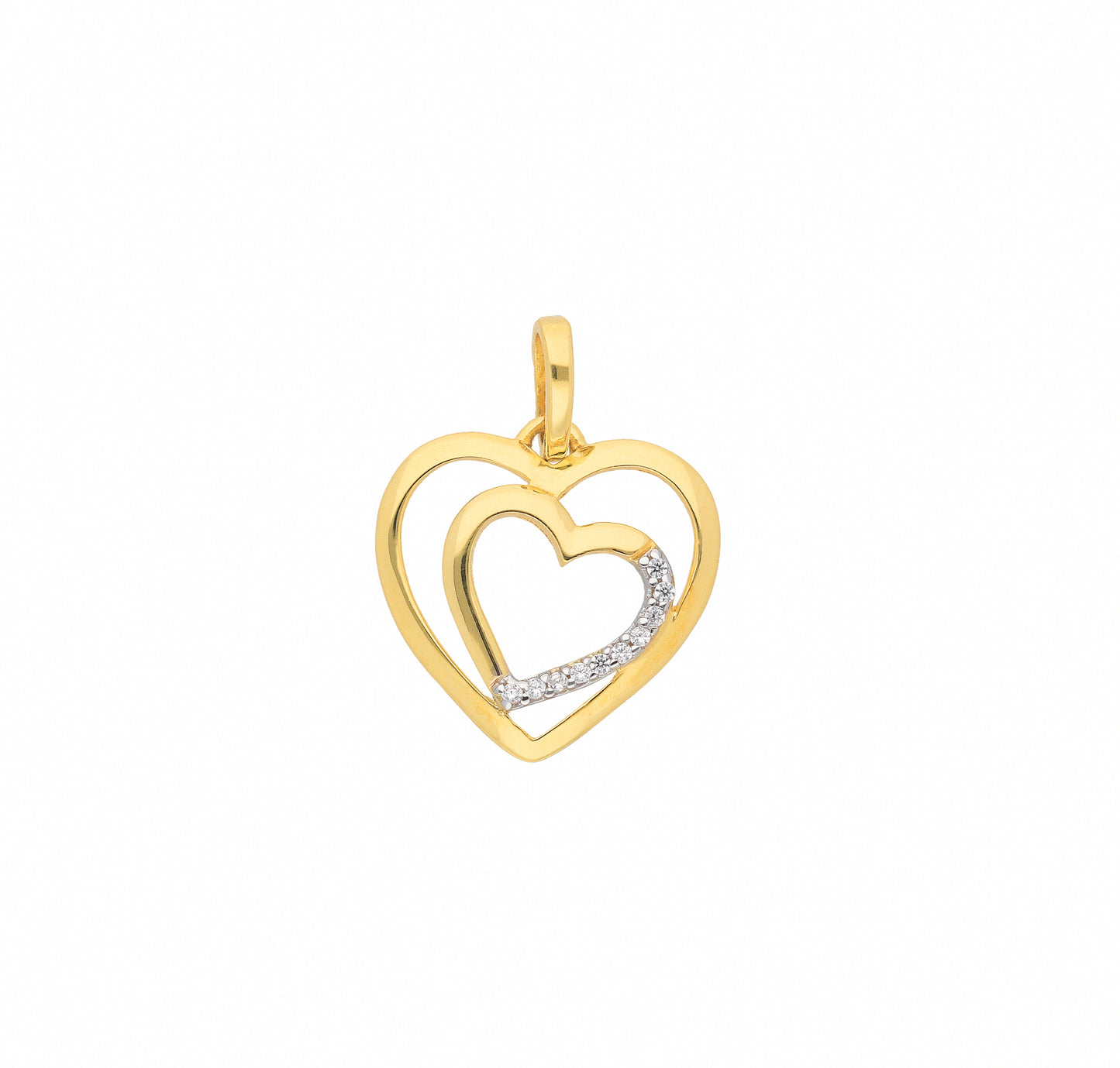 Adelia´s 333 Gold Anhänger Herz mit Zirkonia