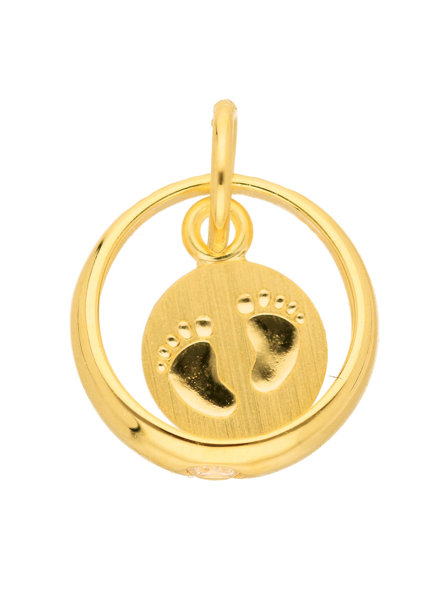 Adelia´s 333 Gold Anhänger Babyfüsse mit Zirkonia Ø 10,3 mm