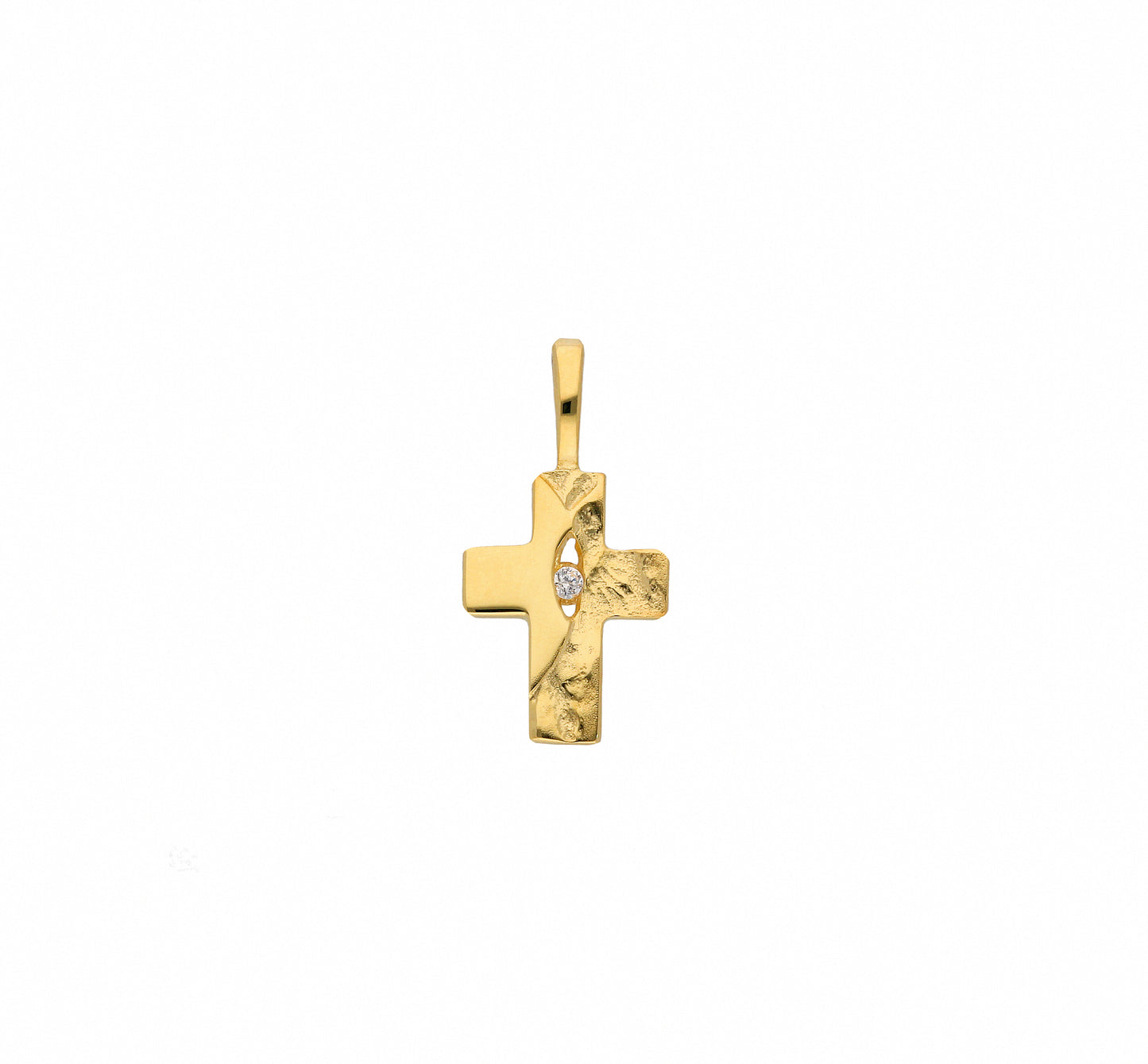 Adelia´s 585 Gold Kreuz Anhänger mit Zirkonia
