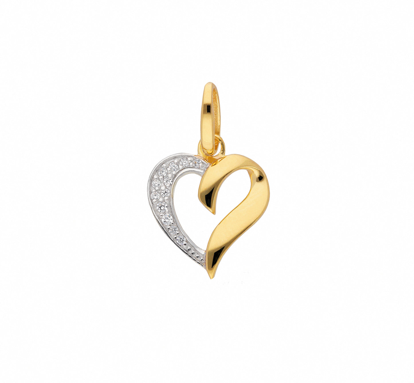 Adelia´s 585 Gold Anhänger Herz mit Zirkonia