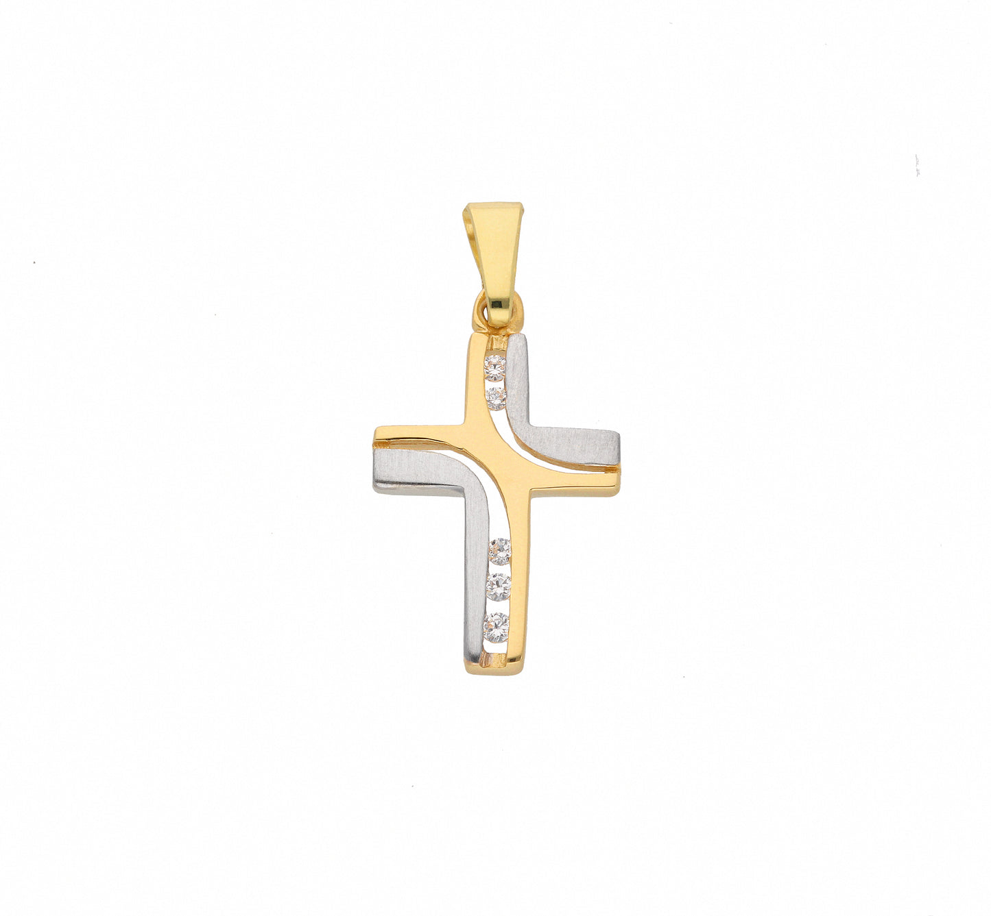 Adelia´s 585 Gold Kreuz Anhänger mit Zirkonia