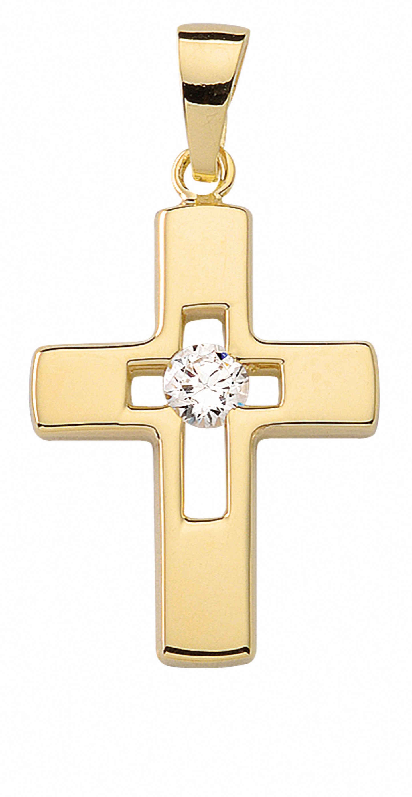 Adelia´s 333 Gold Kreuz Anhänger mit Zirkonia