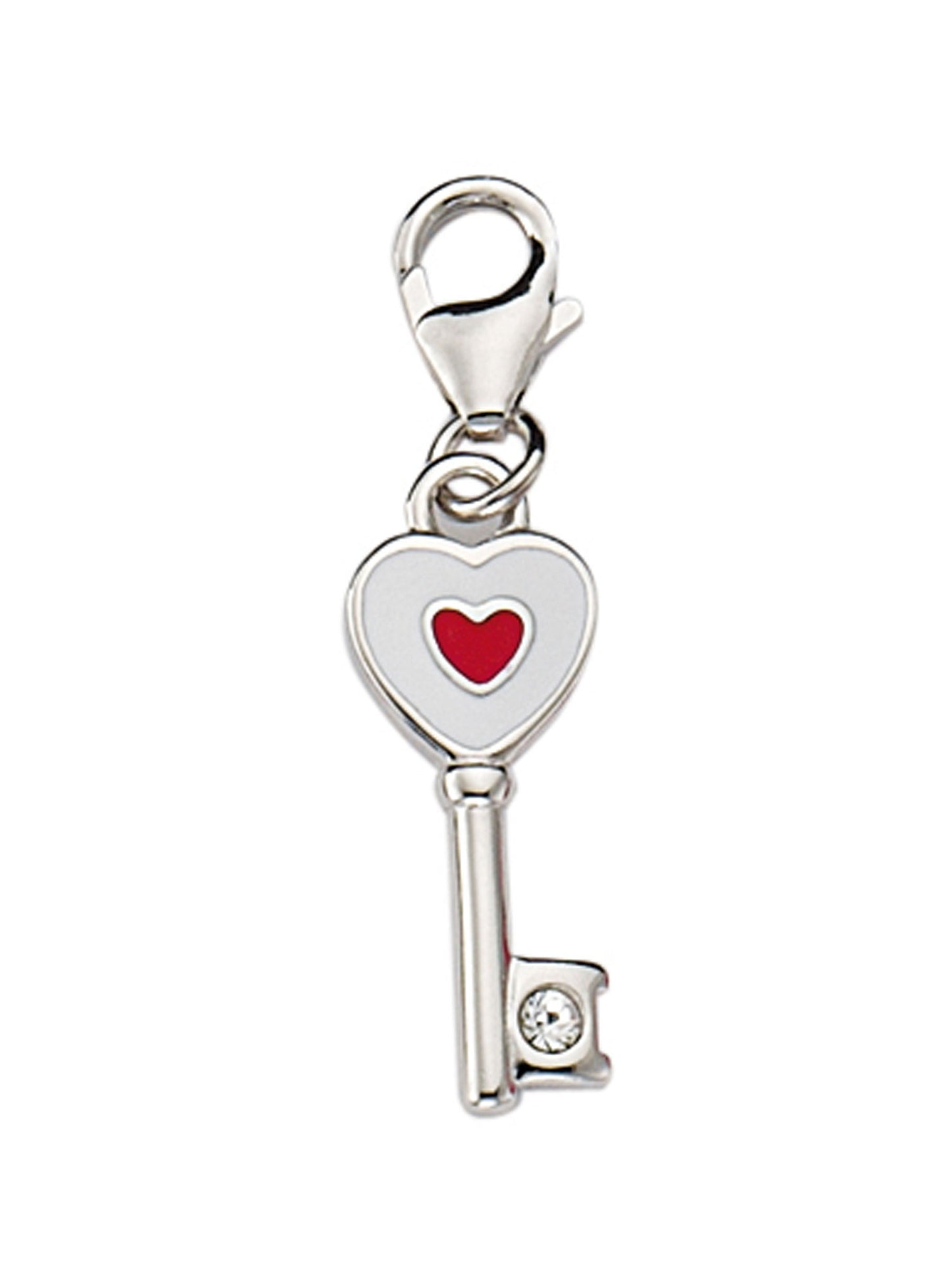 Adelia´s 925 Silber Charms Anhänger Schlüssel mit Zirkonia