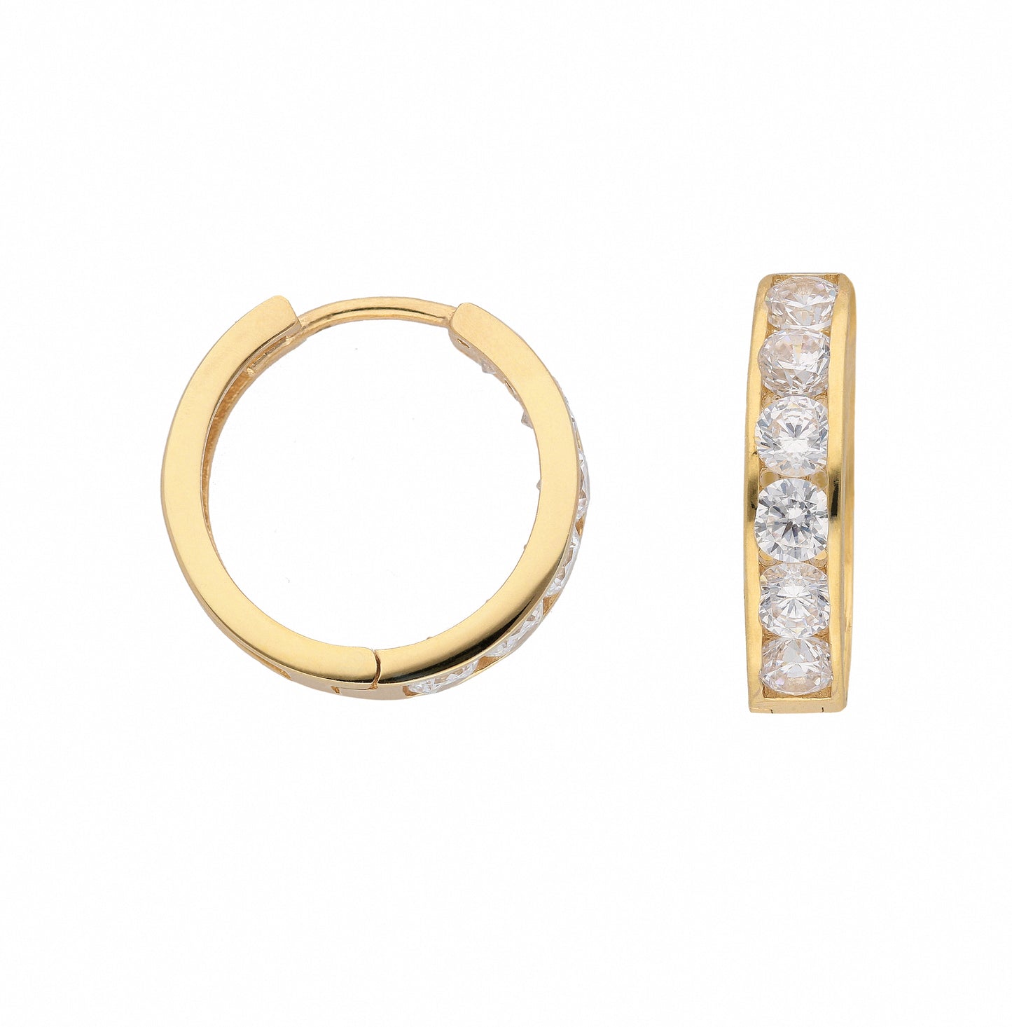 Adelia´s 585 Gold Ohrringe Creolen mit Zirkonia Ø 15,7 mm