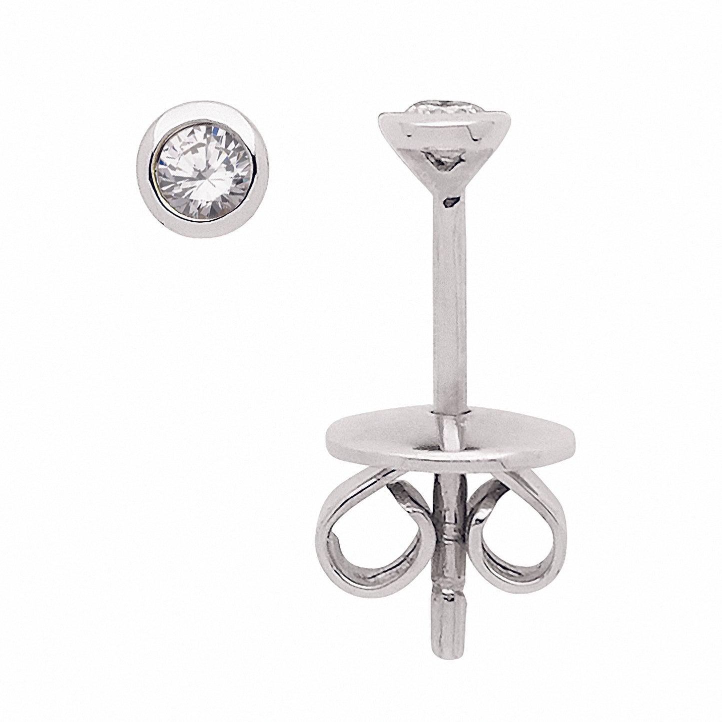 Adelia´s 585 Weißgold Ohrringe Ohrstecker mit Diamant Brillant Ø 3,1 mm