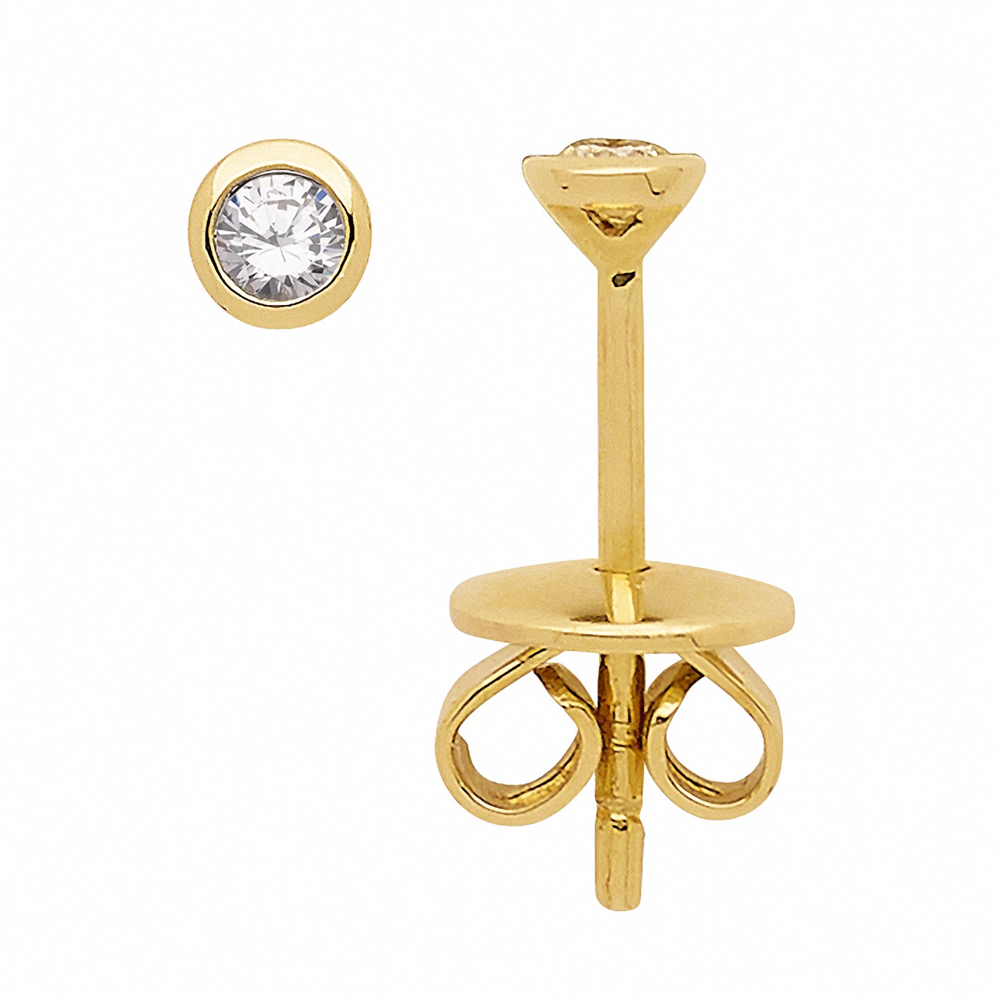 Adelia´s 585 Gold Ohrringe Ohrstecker mit Diamant Brillant Ø 3,1 mm